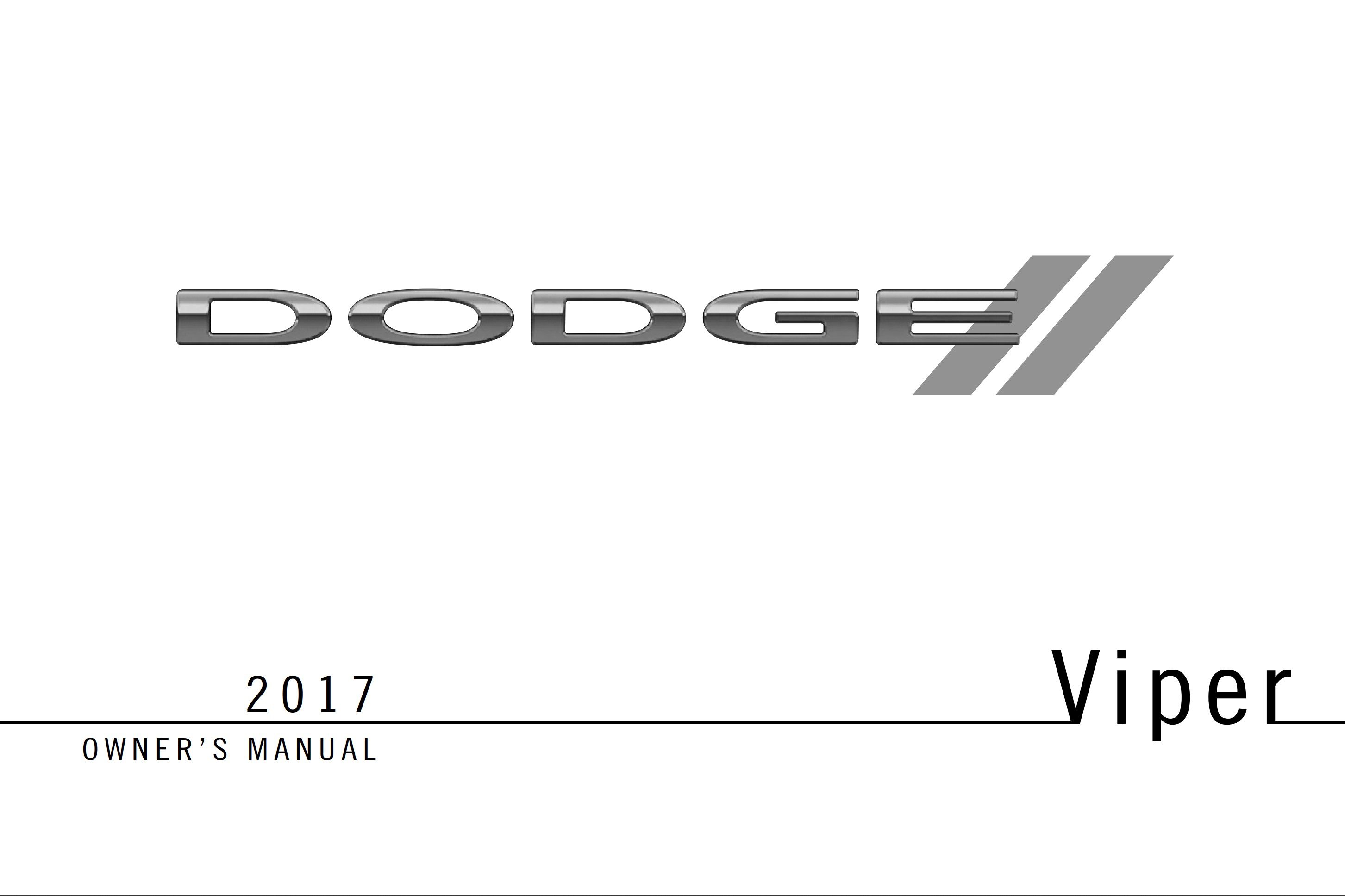 2017 dodge viper owner manual