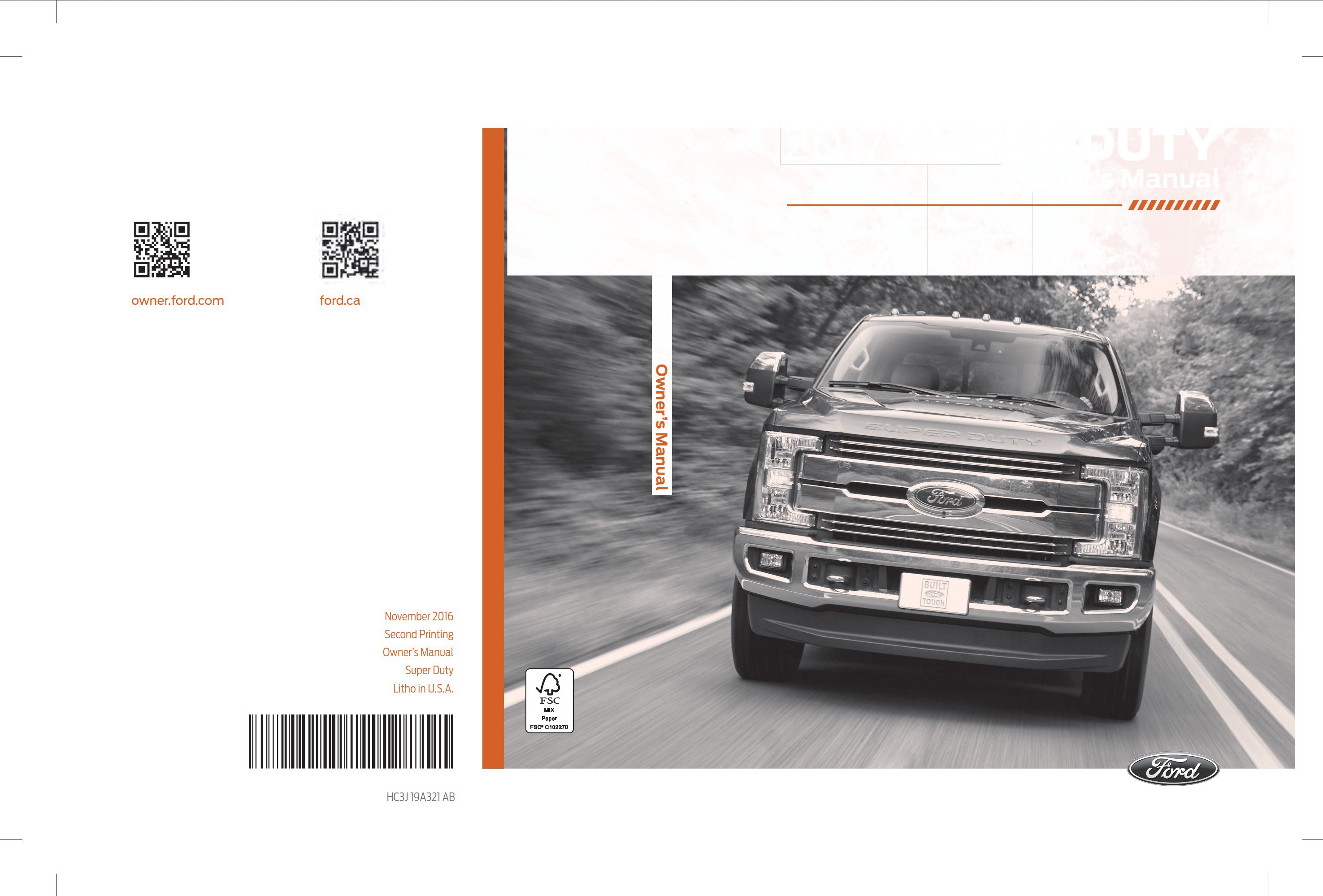 2017 ford f350 super duty owner's manual