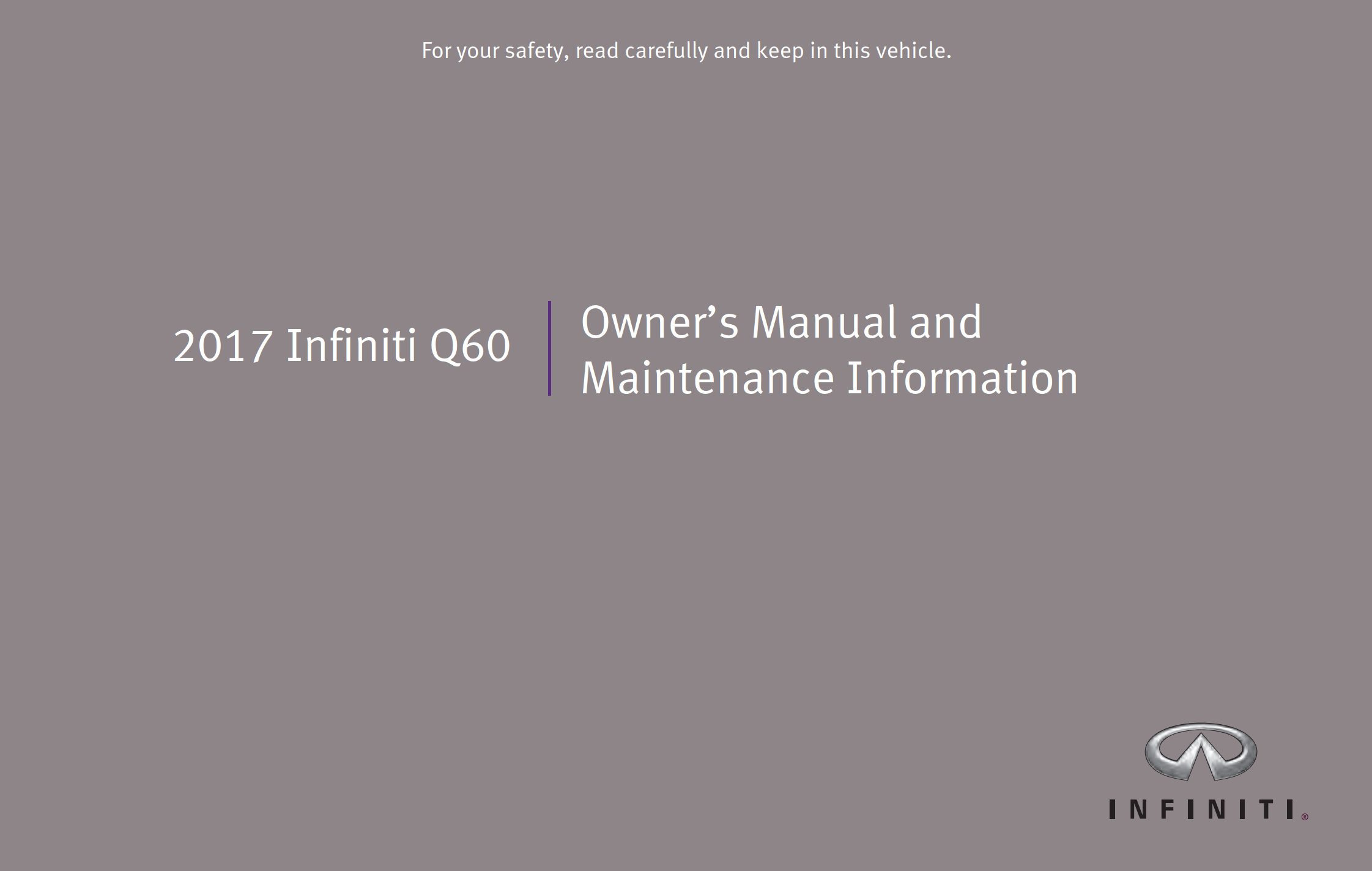 2017 infiniti q60 owner's manual