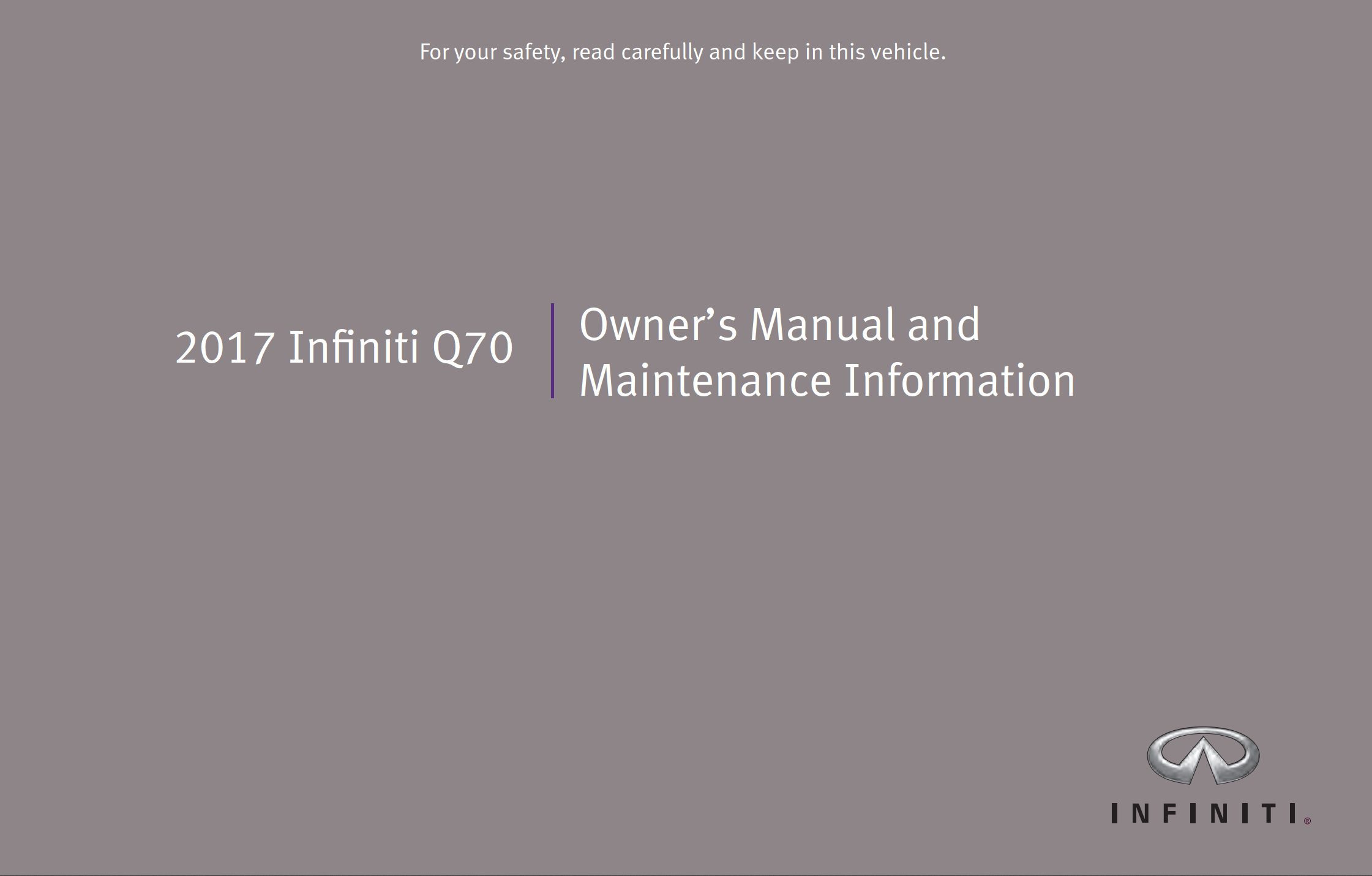 2017 infiniti q70 owner's manual