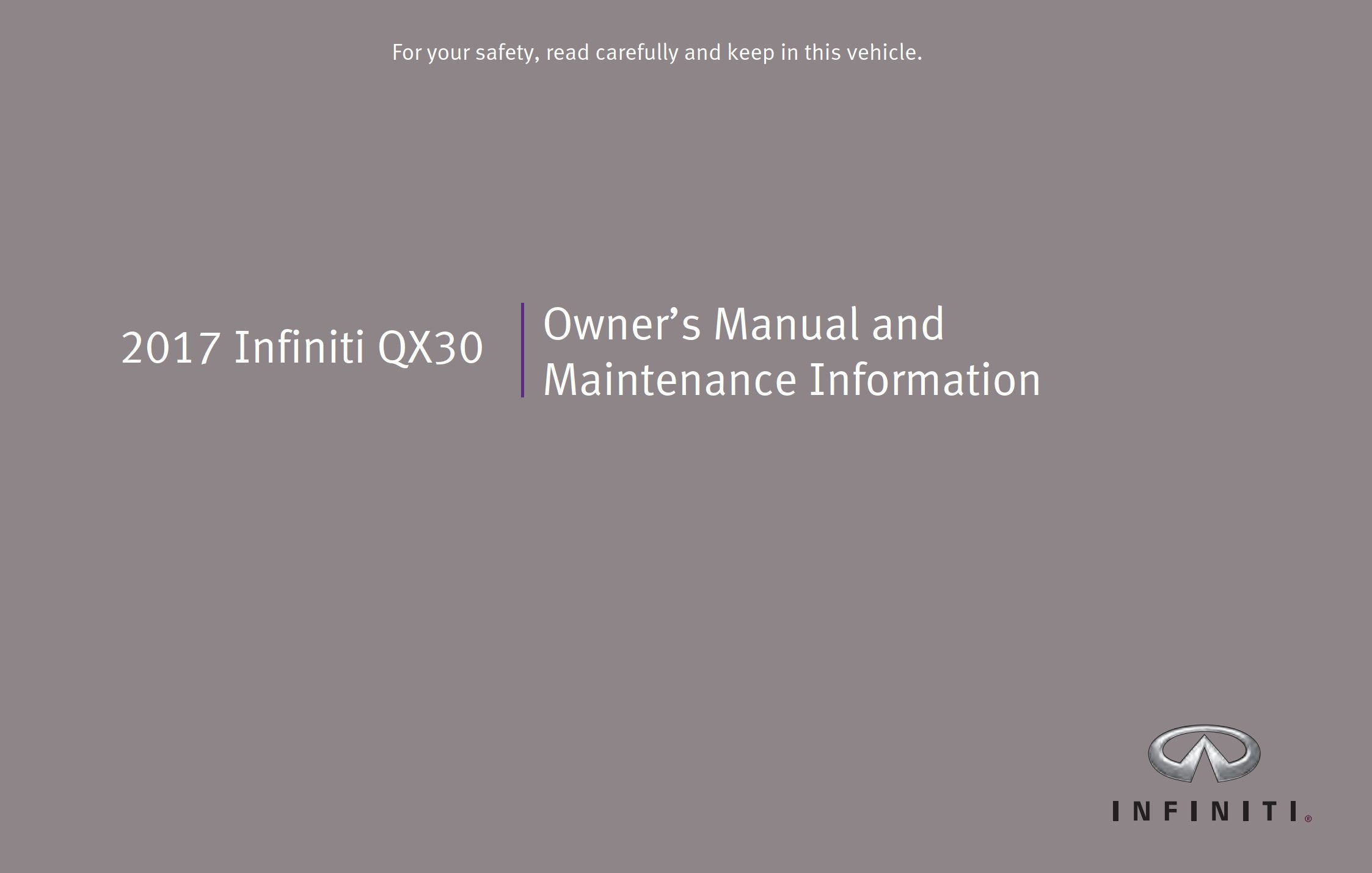 2017 infiniti qx30 owner's manual