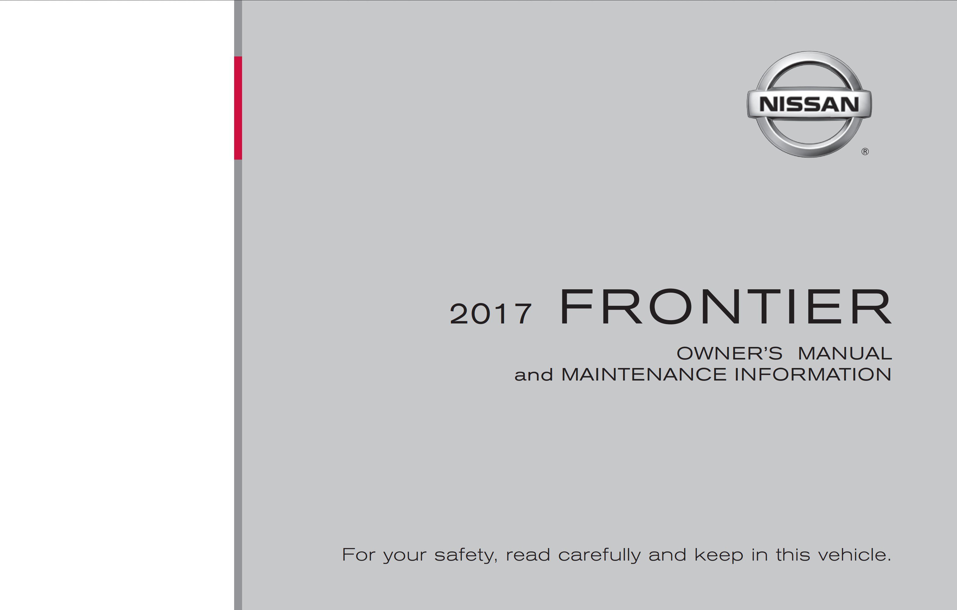 2017 nissan frontier owner's manual