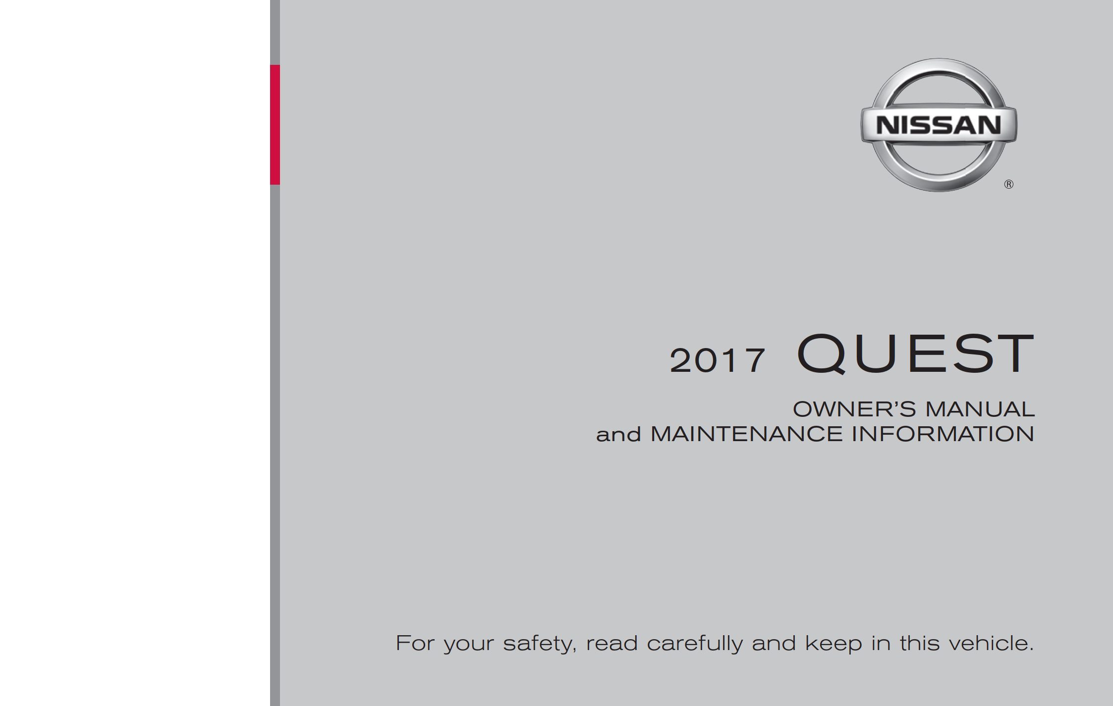 2017 nissan quest owner's manual