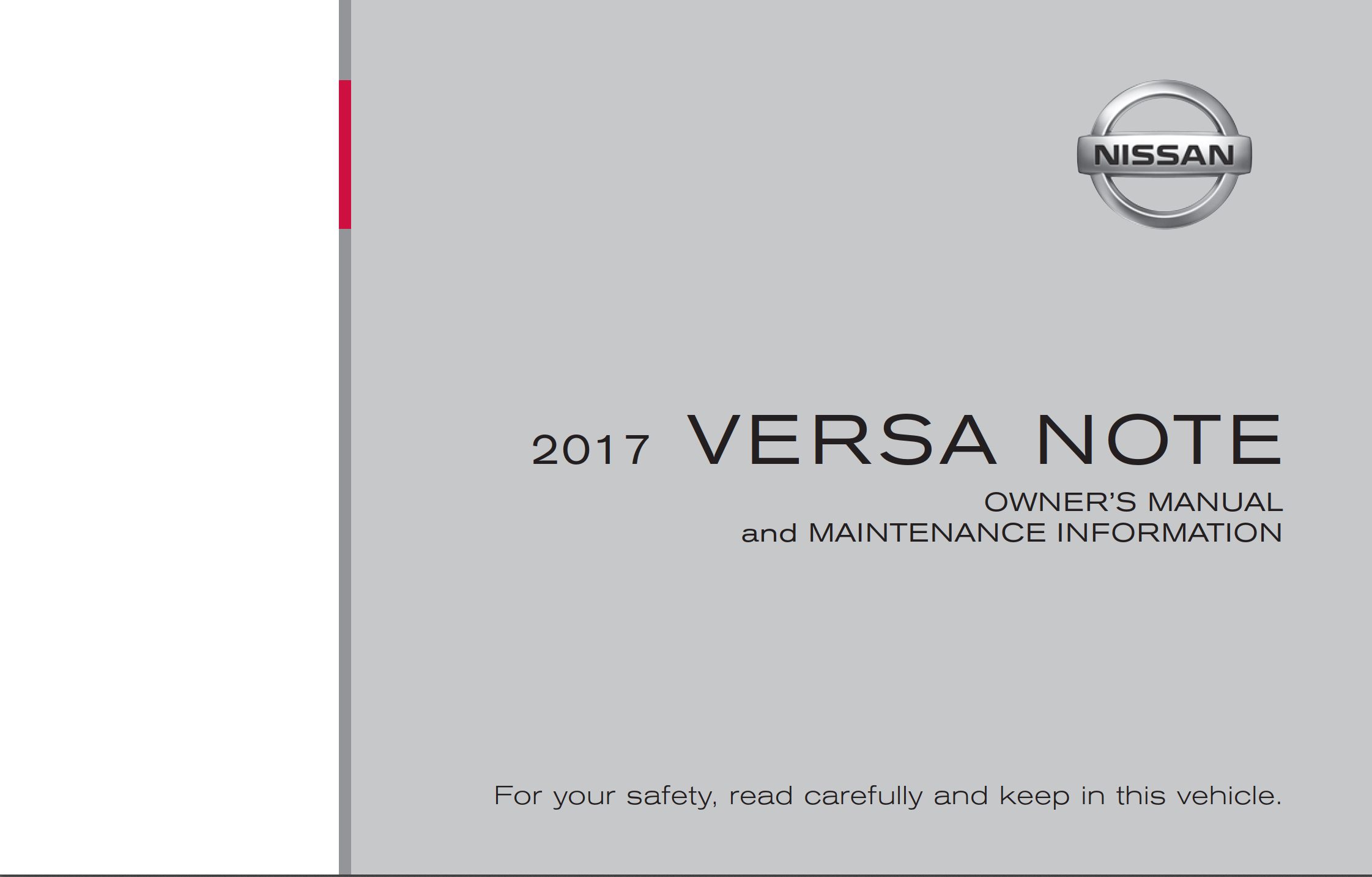 2017 nissan versa note owner's manual