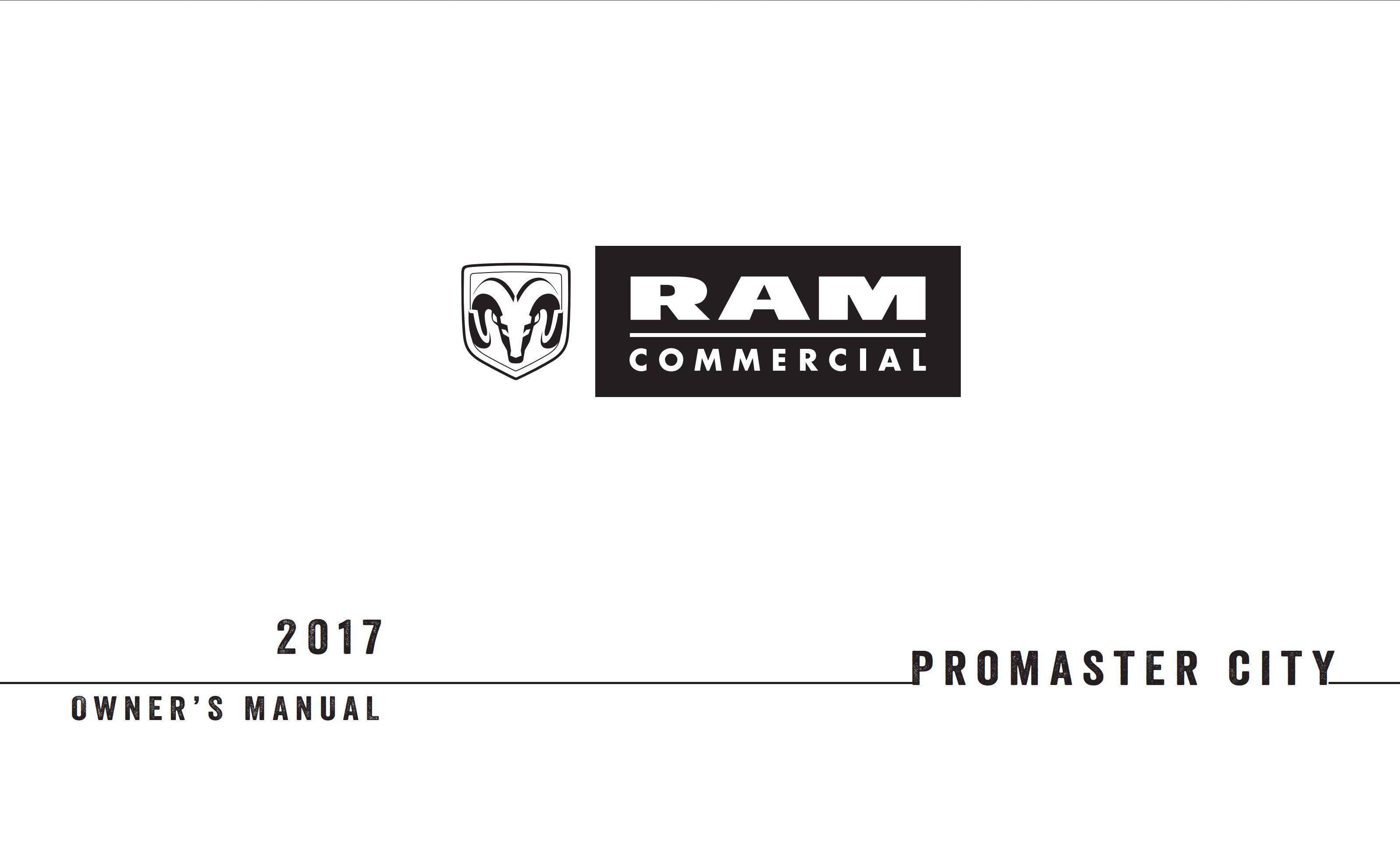 2017 ram promaster city owner's manual