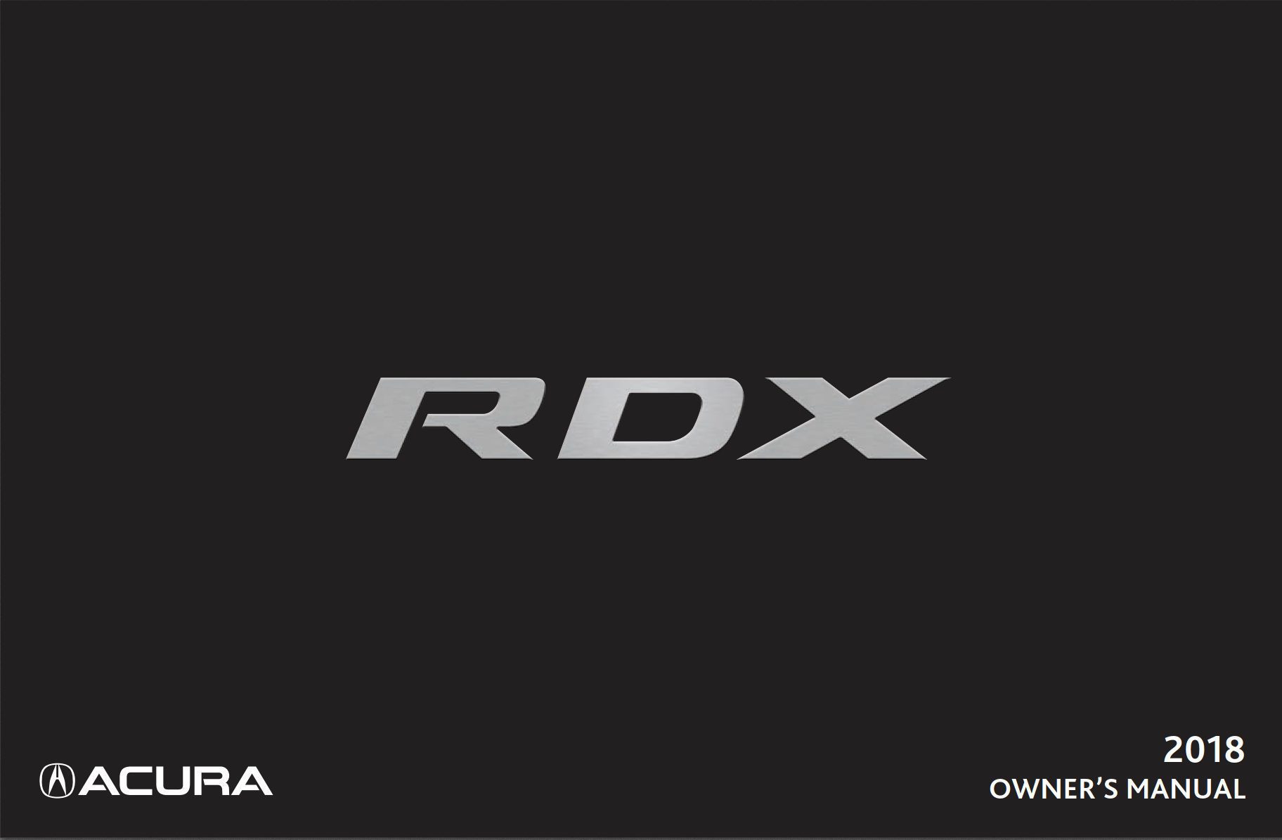 2018 acura rdx owner's manual