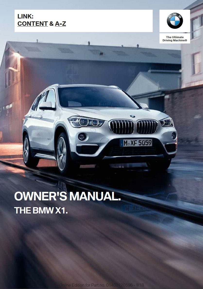 2018 bmw x1 owner's manual