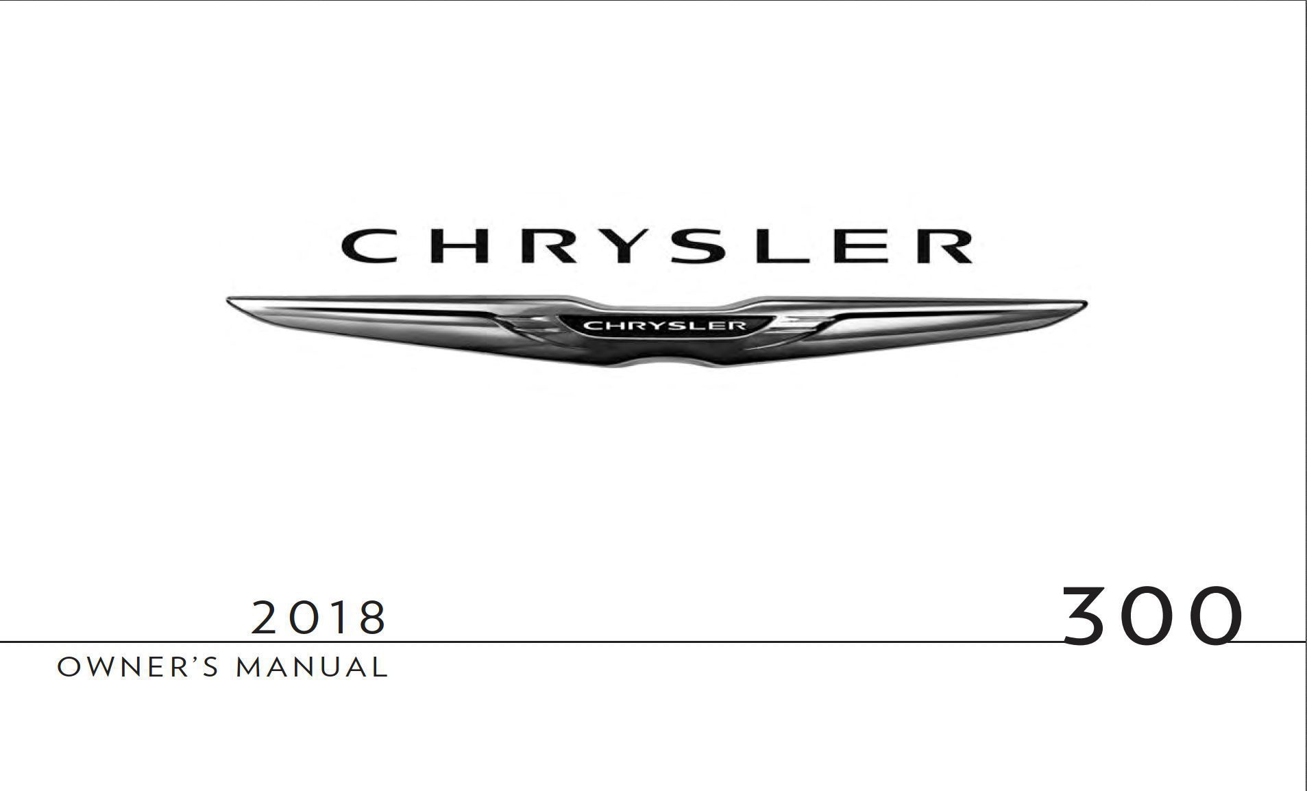 2018 chrysler 300 owner's manual