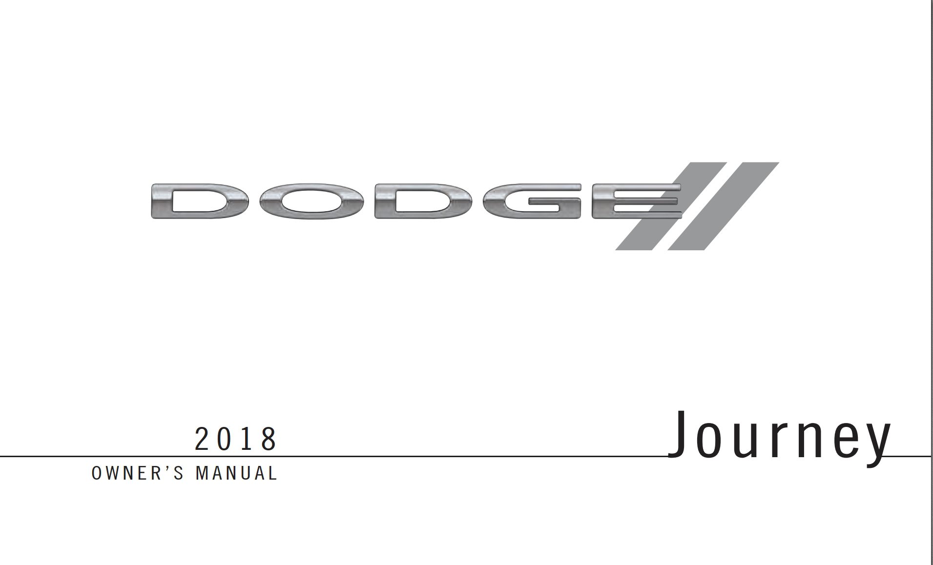 2018 dodge journey owner's manual