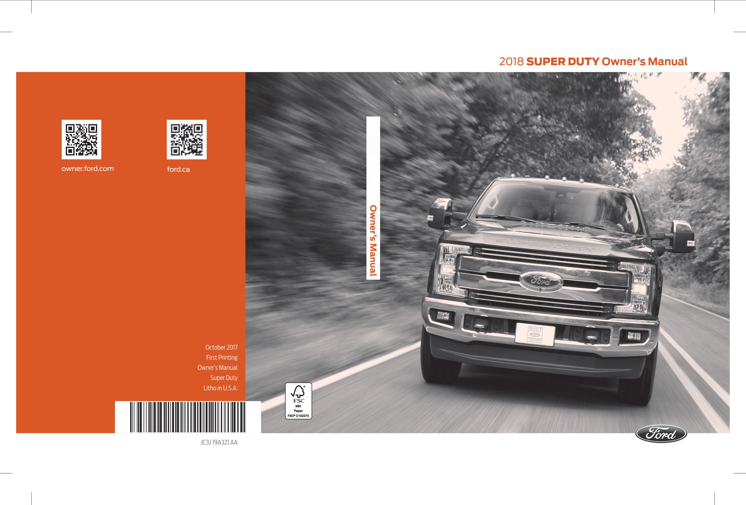 2018 ford f250 super duty owner's manual