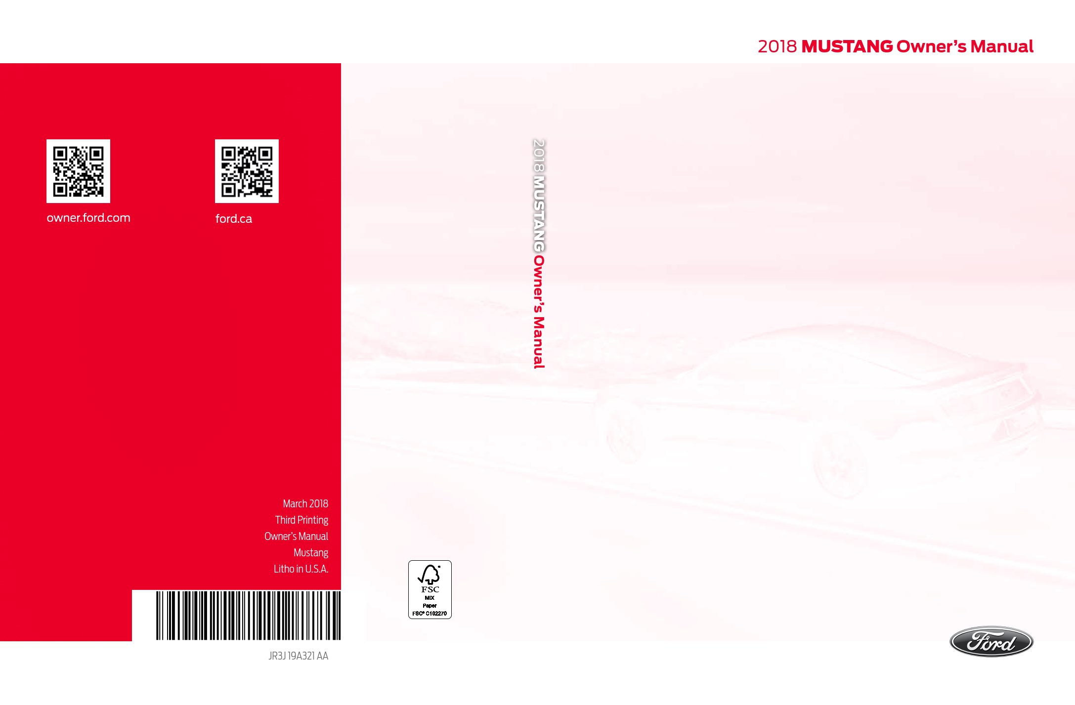 2018 ford mustang owner's manual