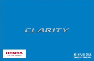 2018 honda clarity fuel cell owner's manual