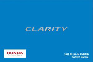 2018 honda clarity plug in hybrid owner's manual