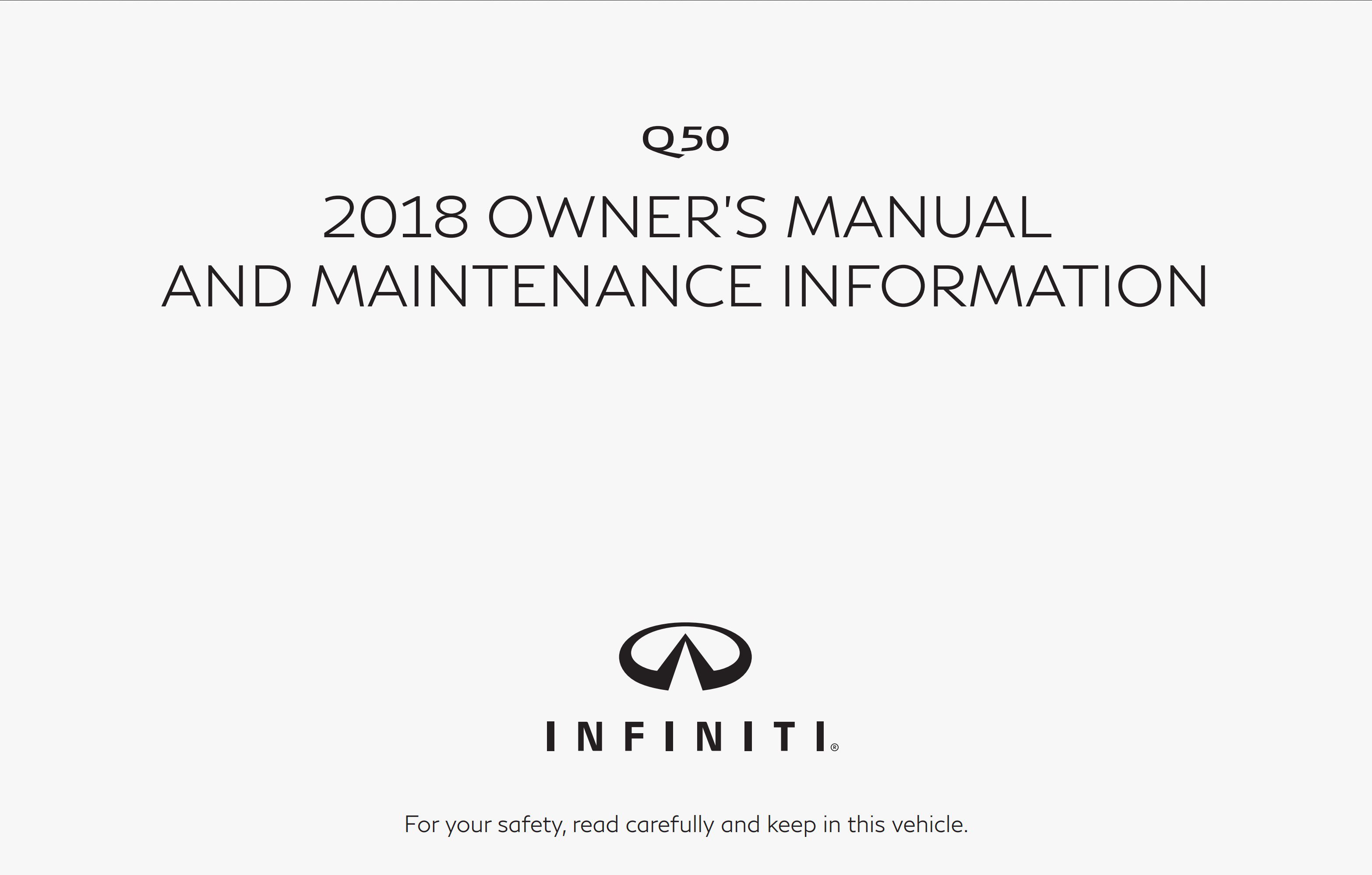 2018 infiniti q50 owner's manual