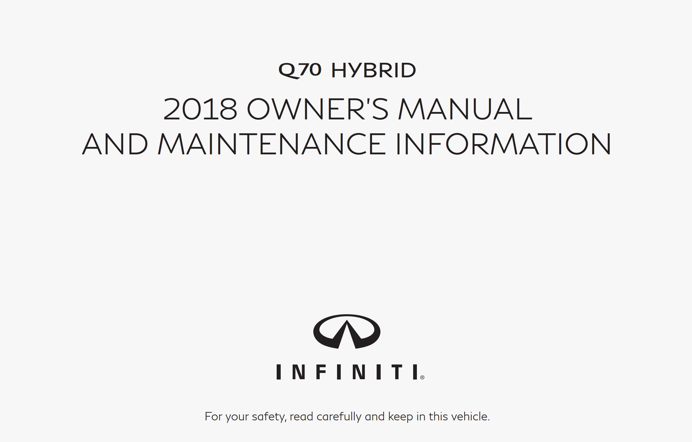 2018 infiniti q70 hybrid owner's manual