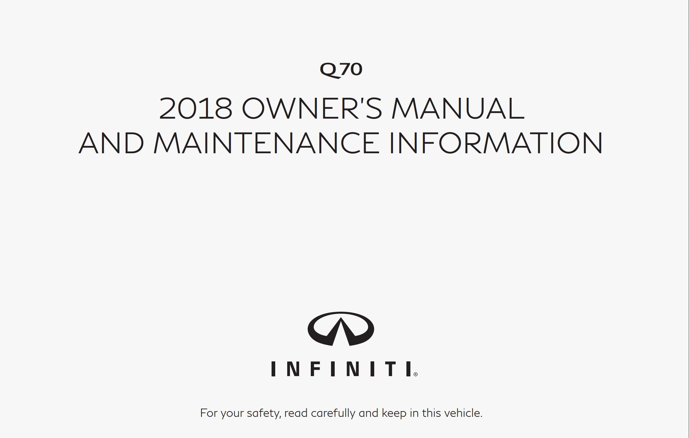 2018 infiniti q70 owner's manual