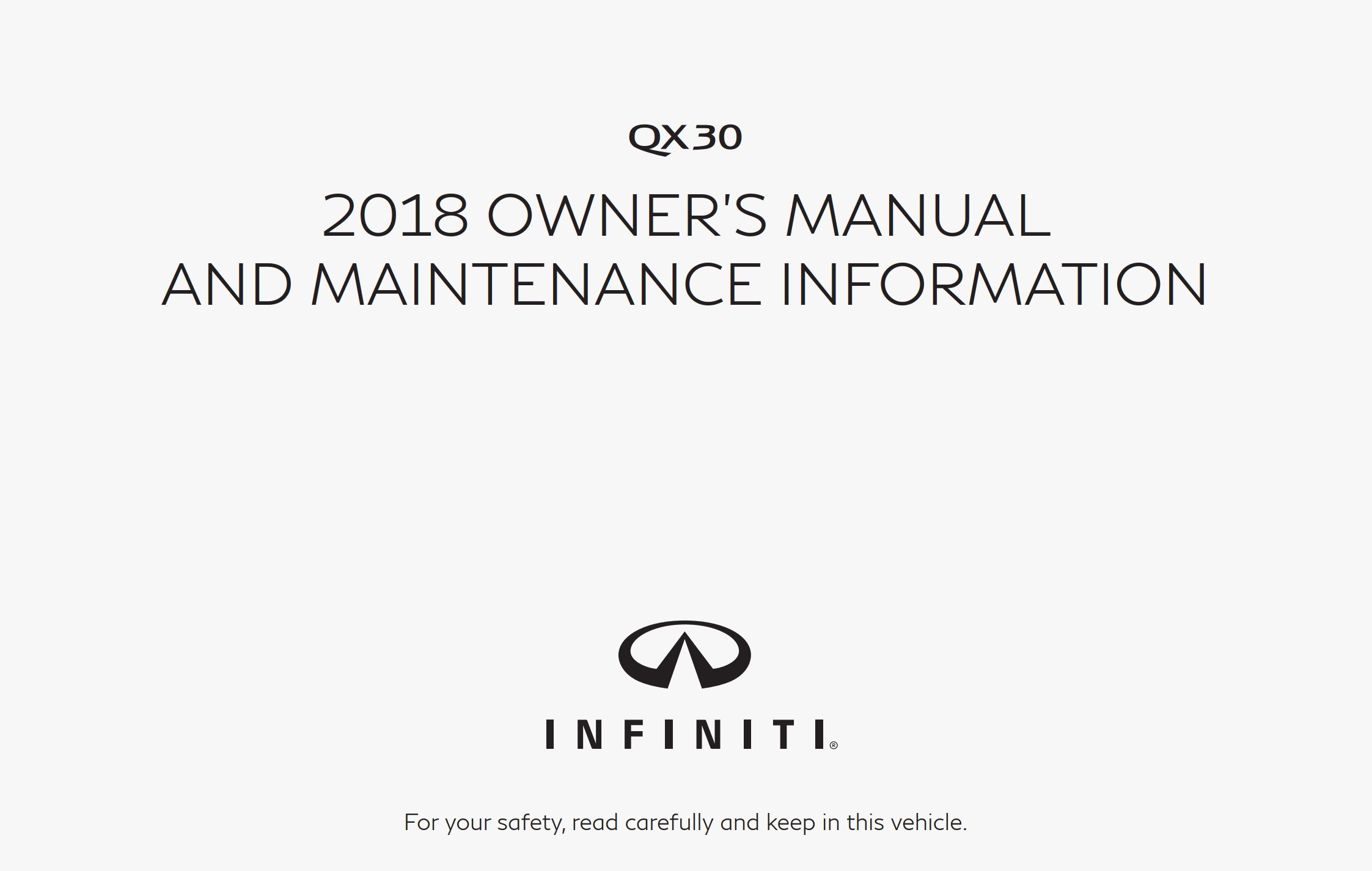 2018 infiniti qx30 owner's manual