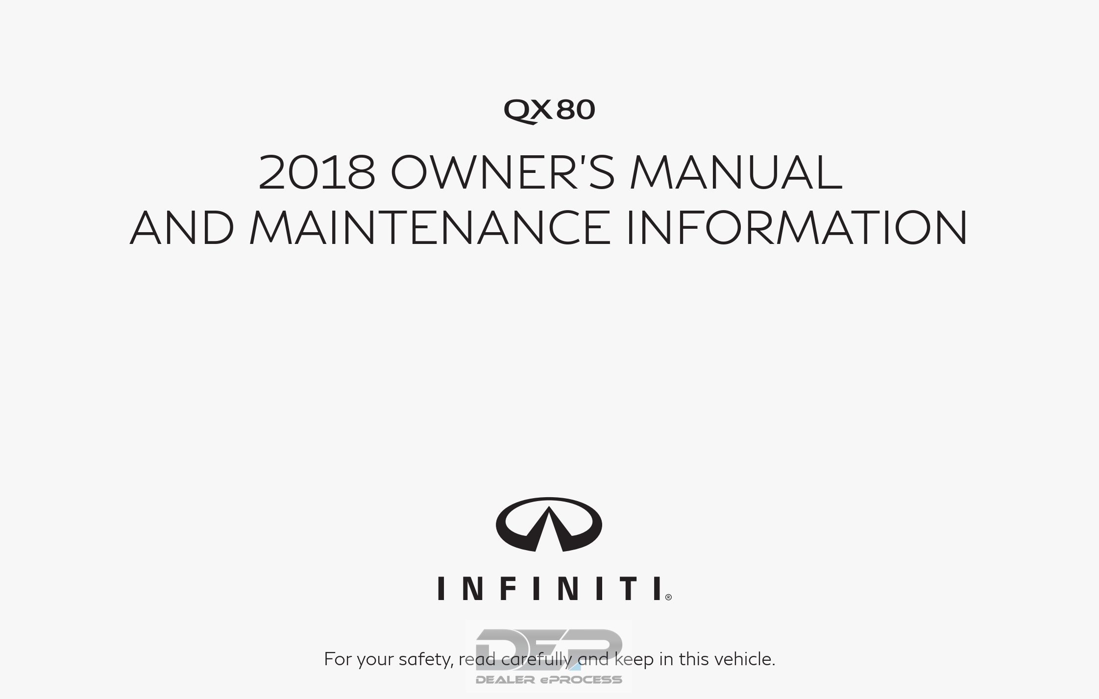 2018 infiniti qx80 owner's manual