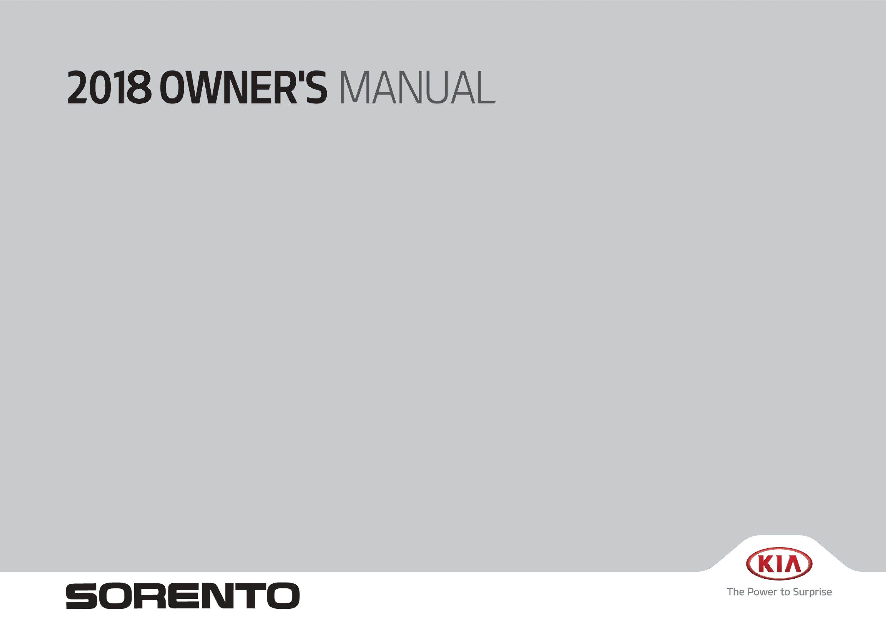 2018 kia sorento owner manual