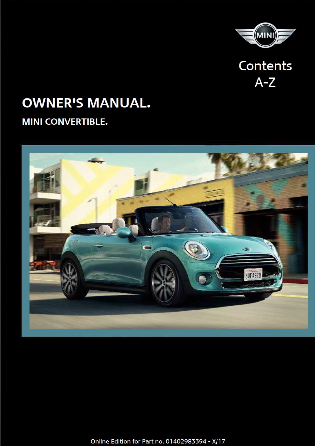 2018 mini cooper convertible owner's manual