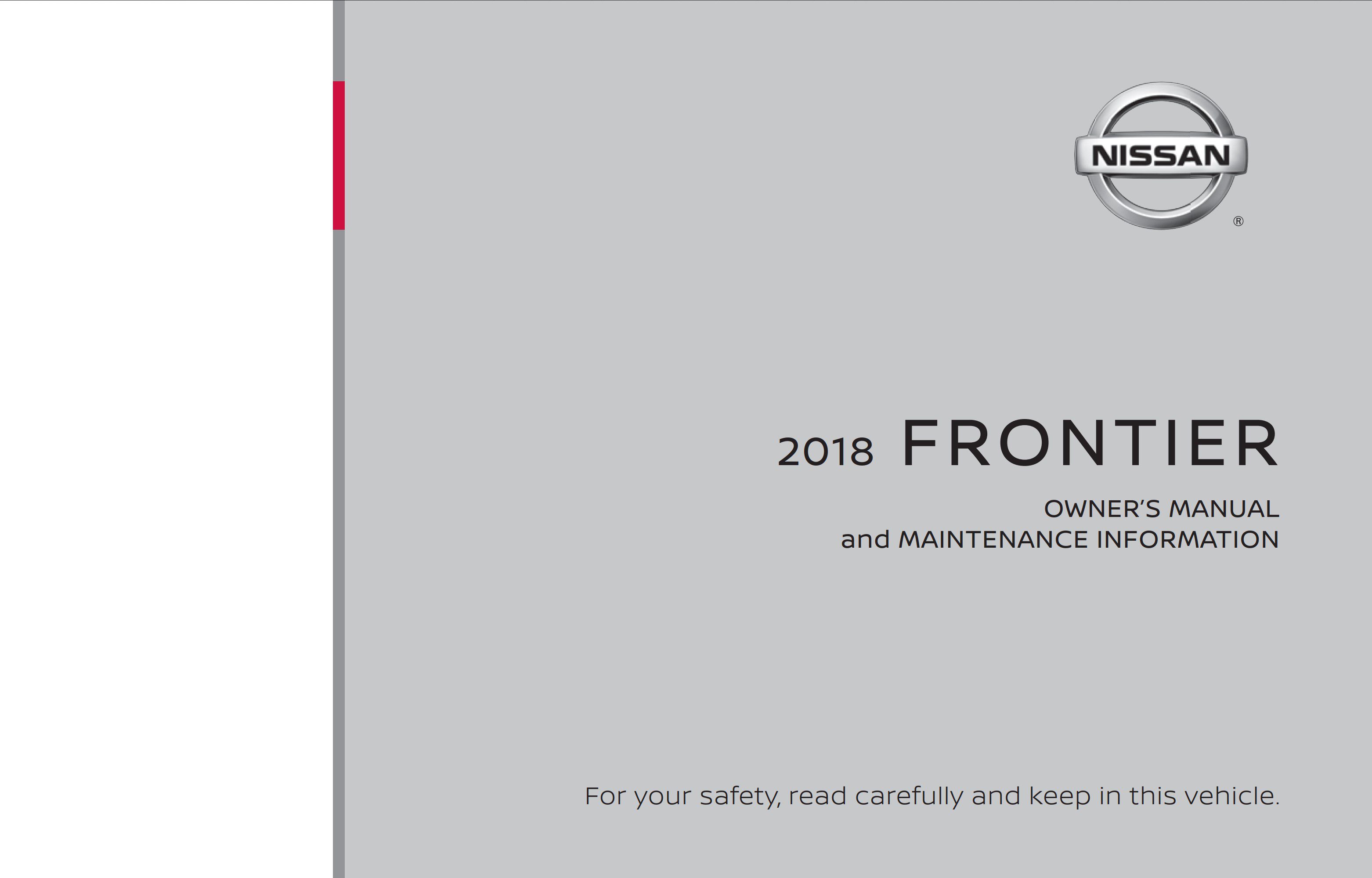 2018 nissan frontier owner's manual