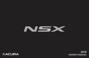 2019 acura nsx owner's manual