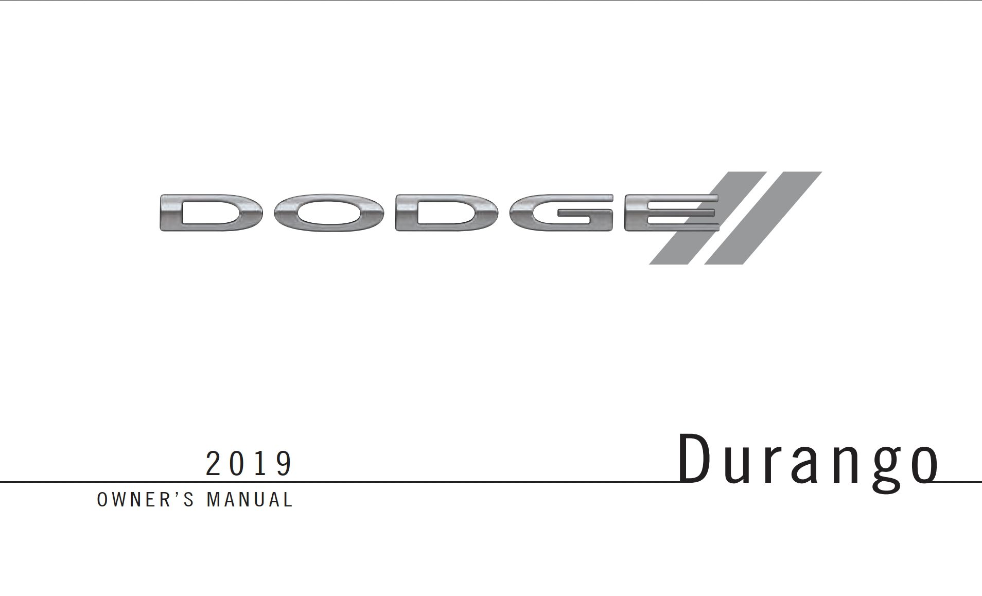 2019 dodge durango owner's manual