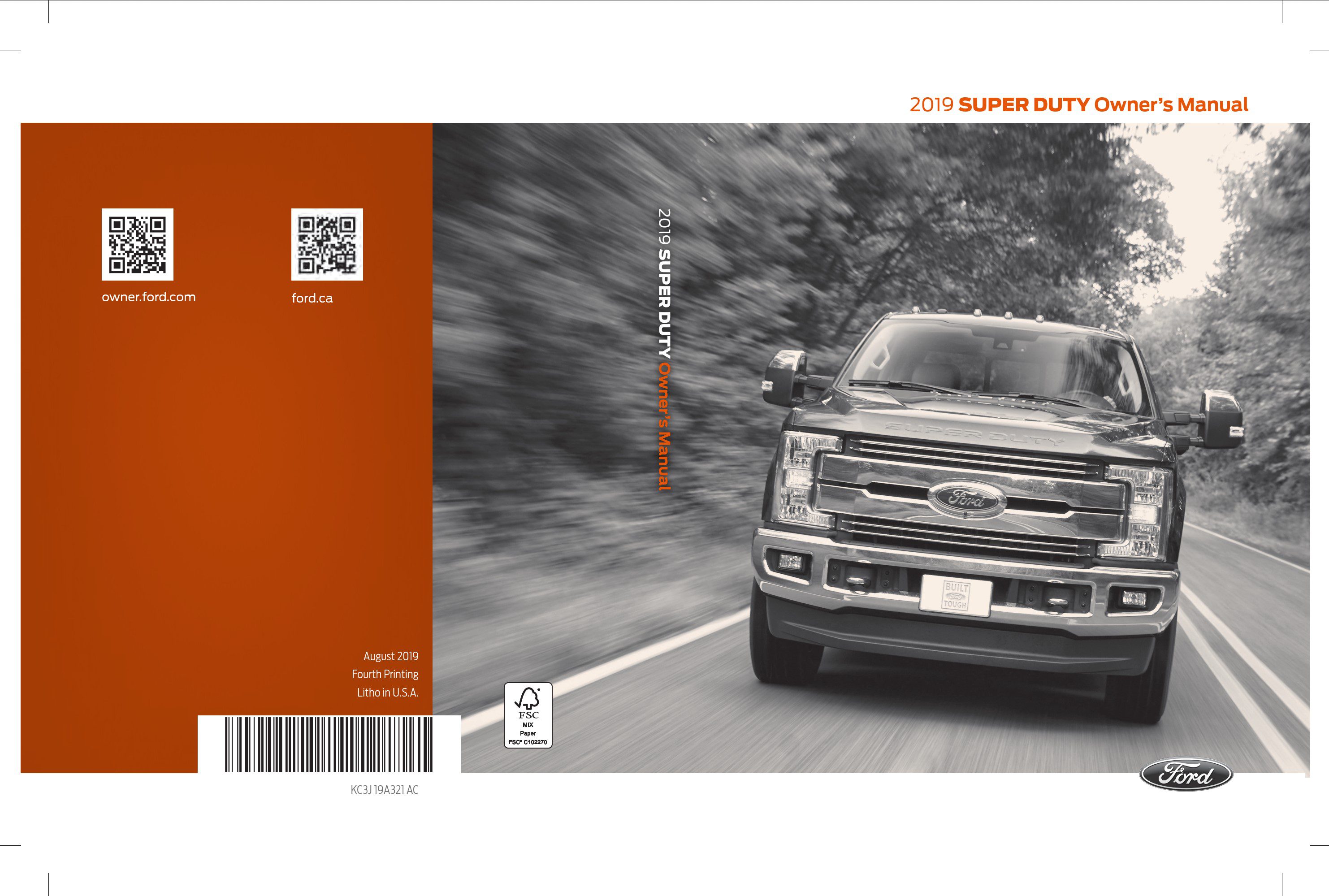 2019 ford f250 super duty owner's manual