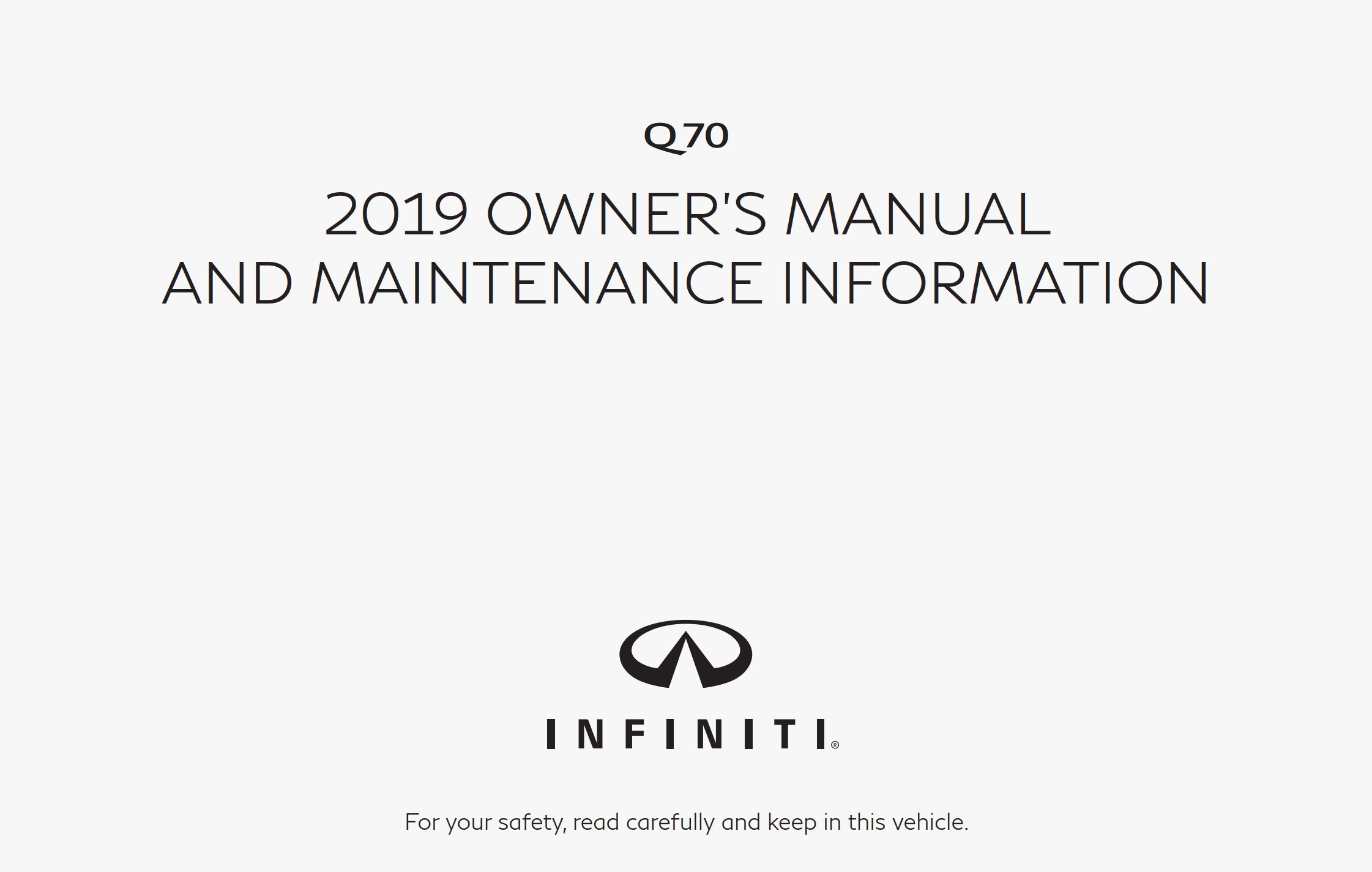 2019 infiniti q70 owner's manual