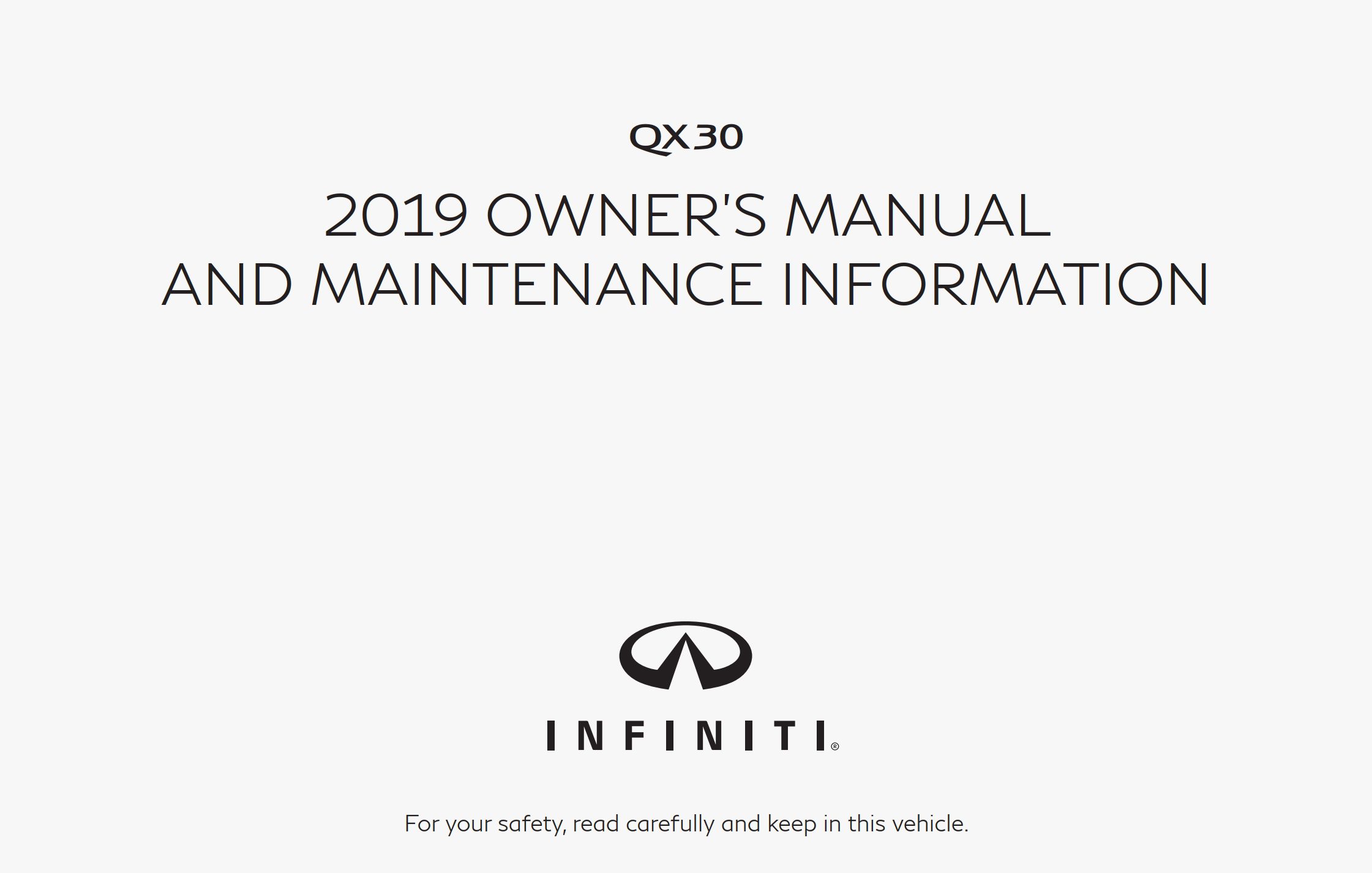 2019 infiniti qx30 owner's manual