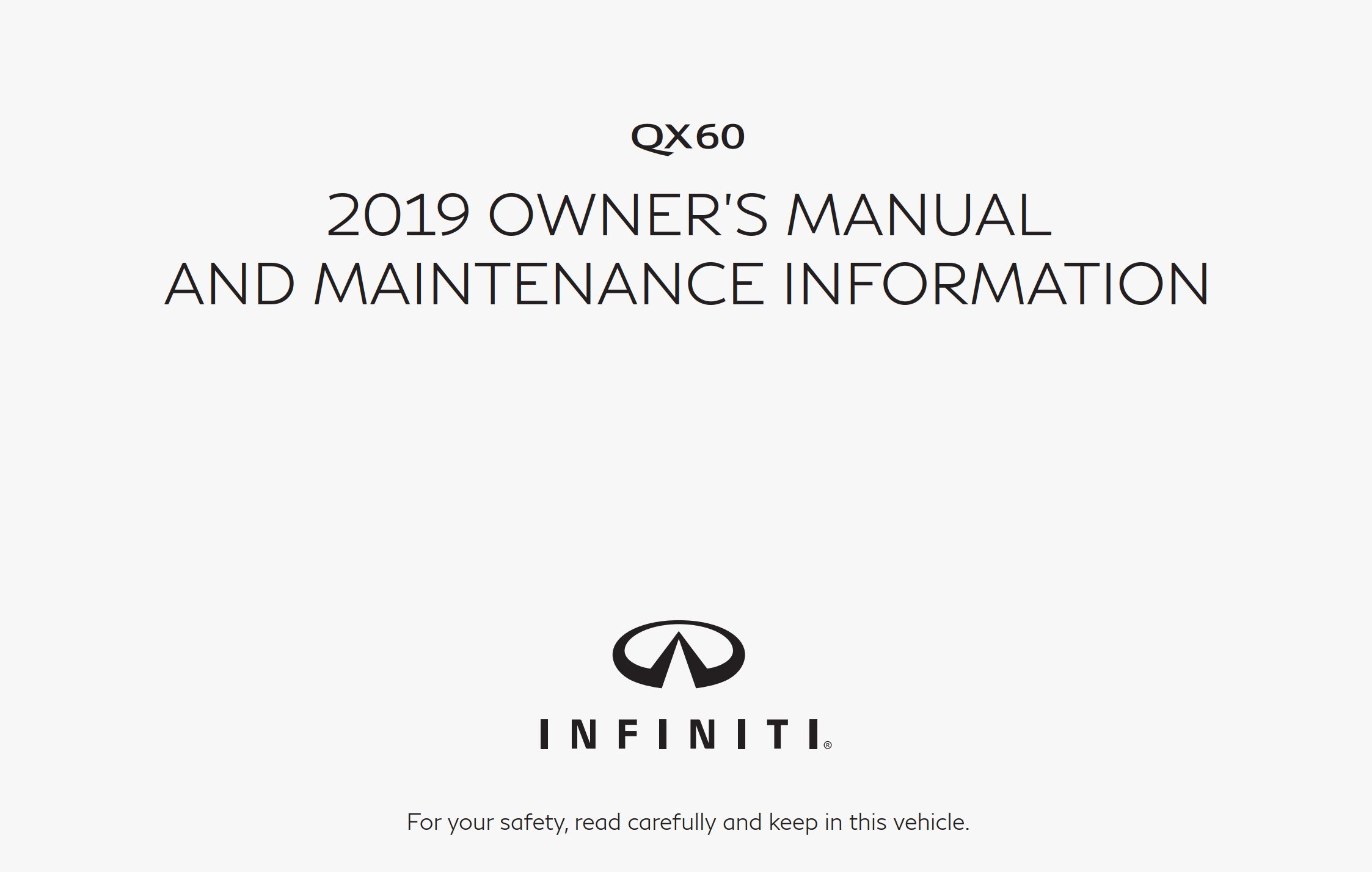 2019 infiniti qx60 owner's manual