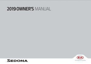 2019 kia sedona owner manual