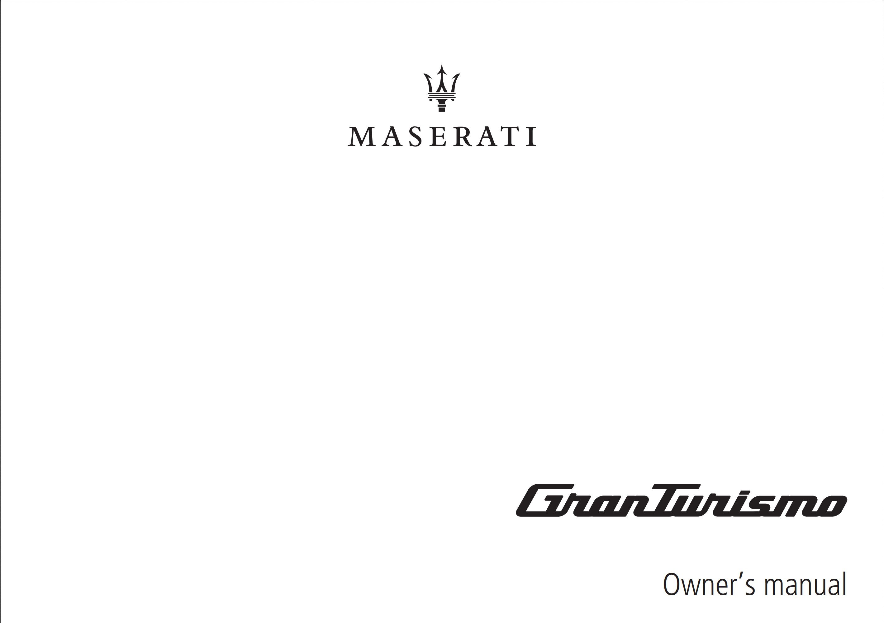 2019 maserati granturismo owner's manual