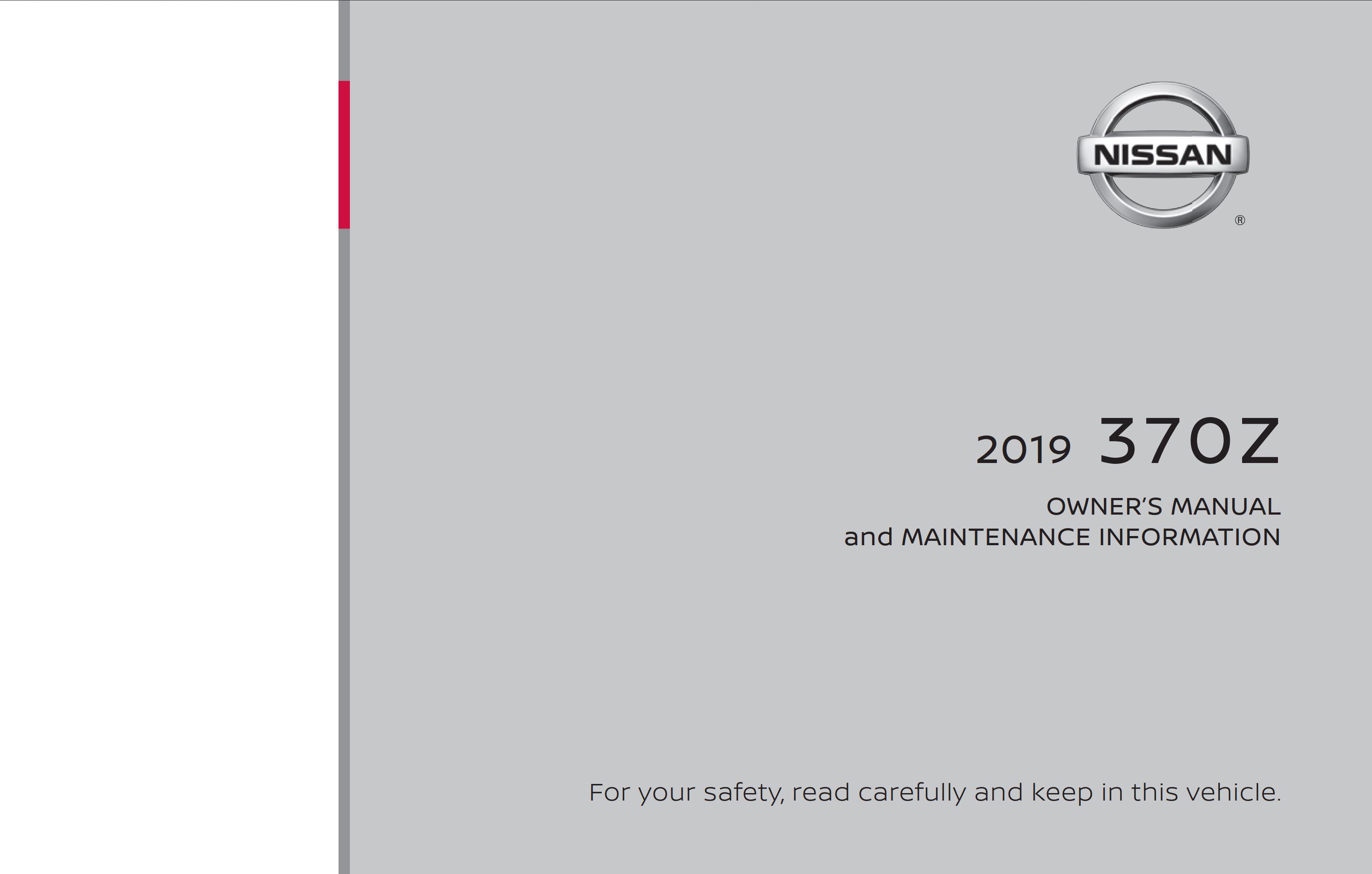 2019 nissan 370z owner's manual