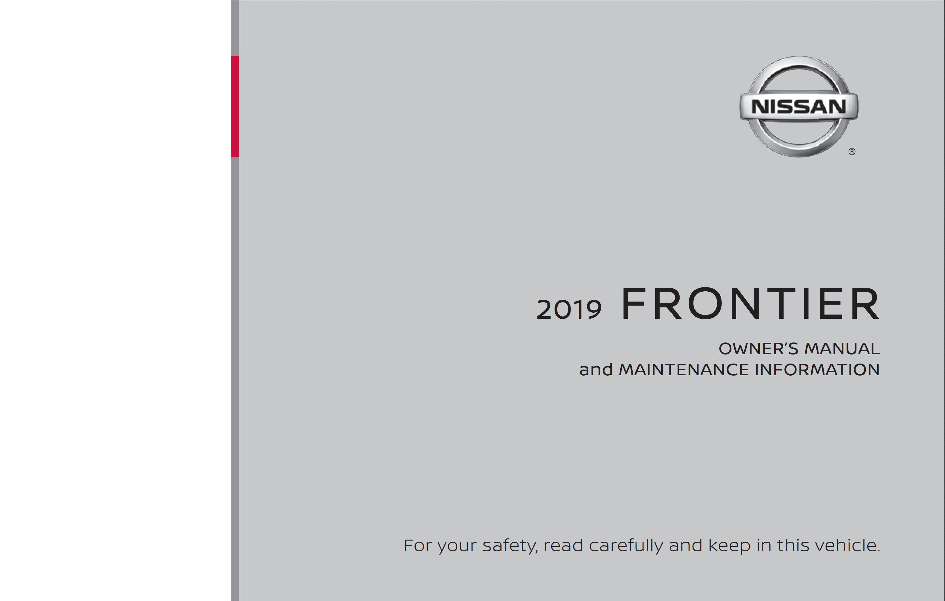 2019 nissan frontier owner's manual