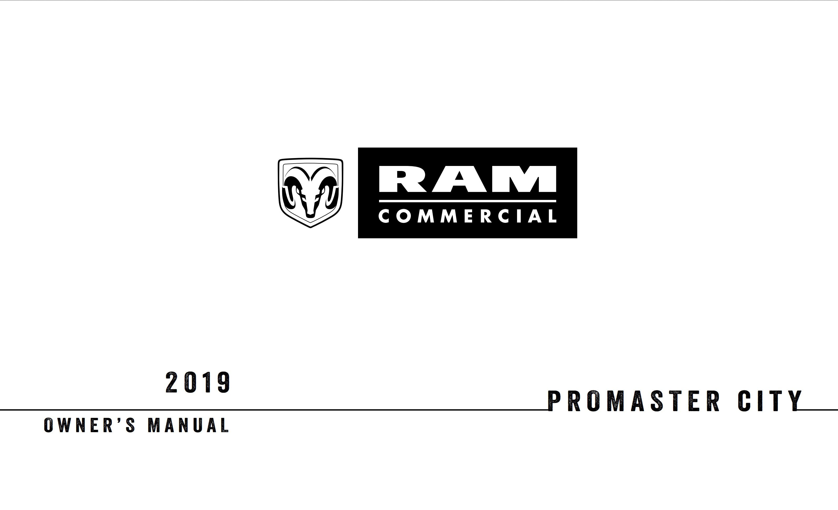 2019 ram promaster city owner's manual