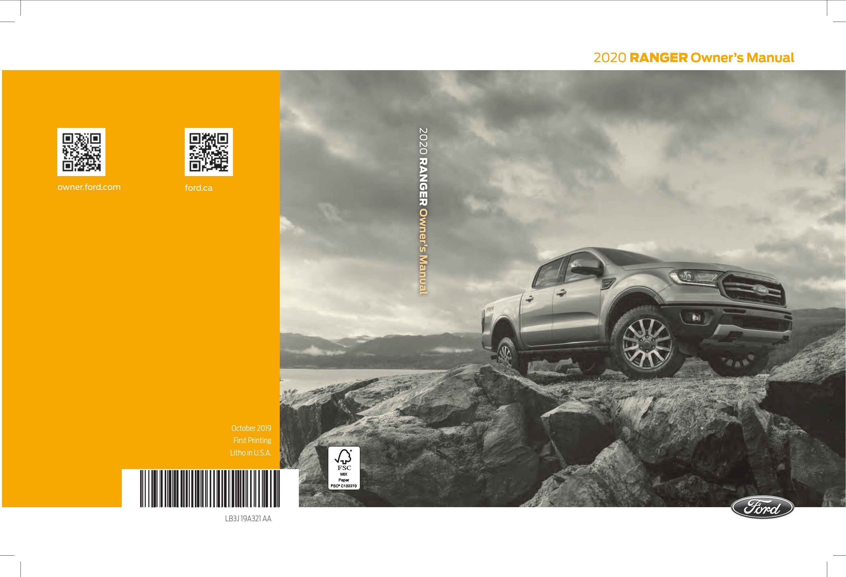 2020 ford ranger owner's manual