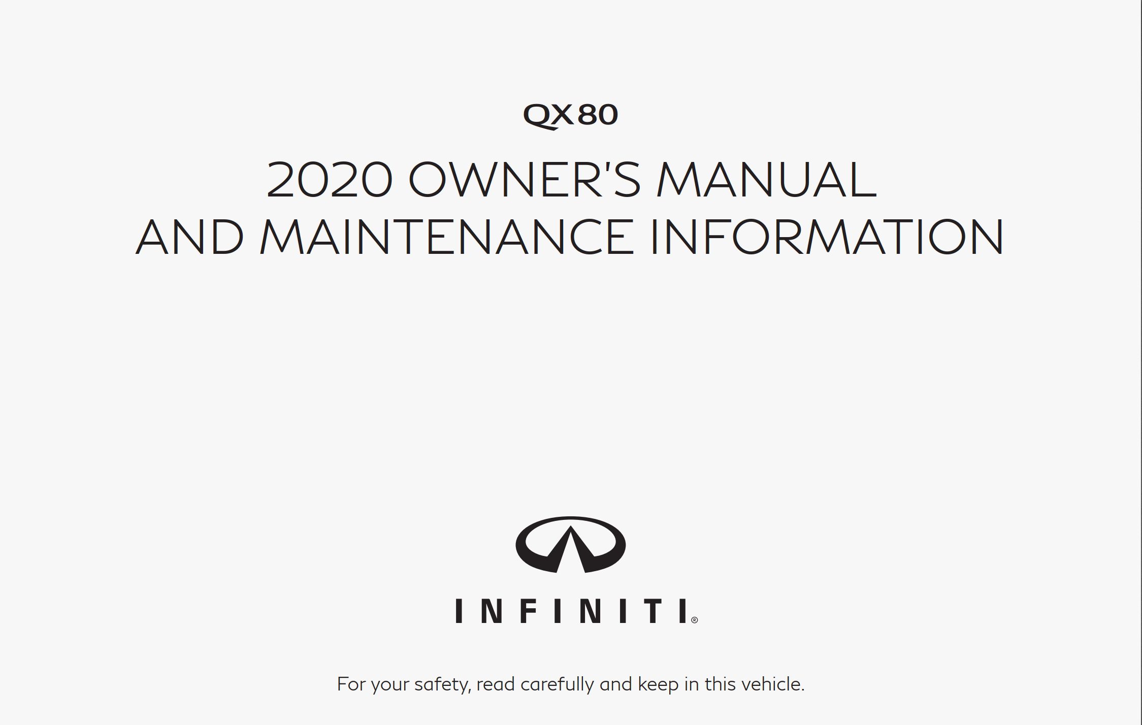 2020 infiniti qx80 owner's manual