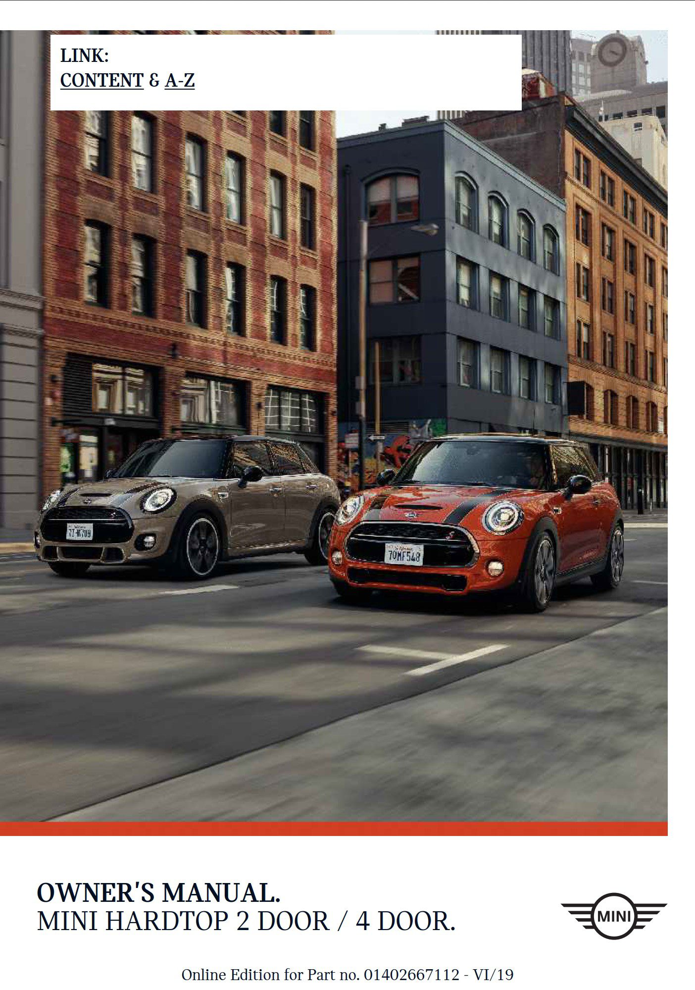 2020 mini cooper owner's manual