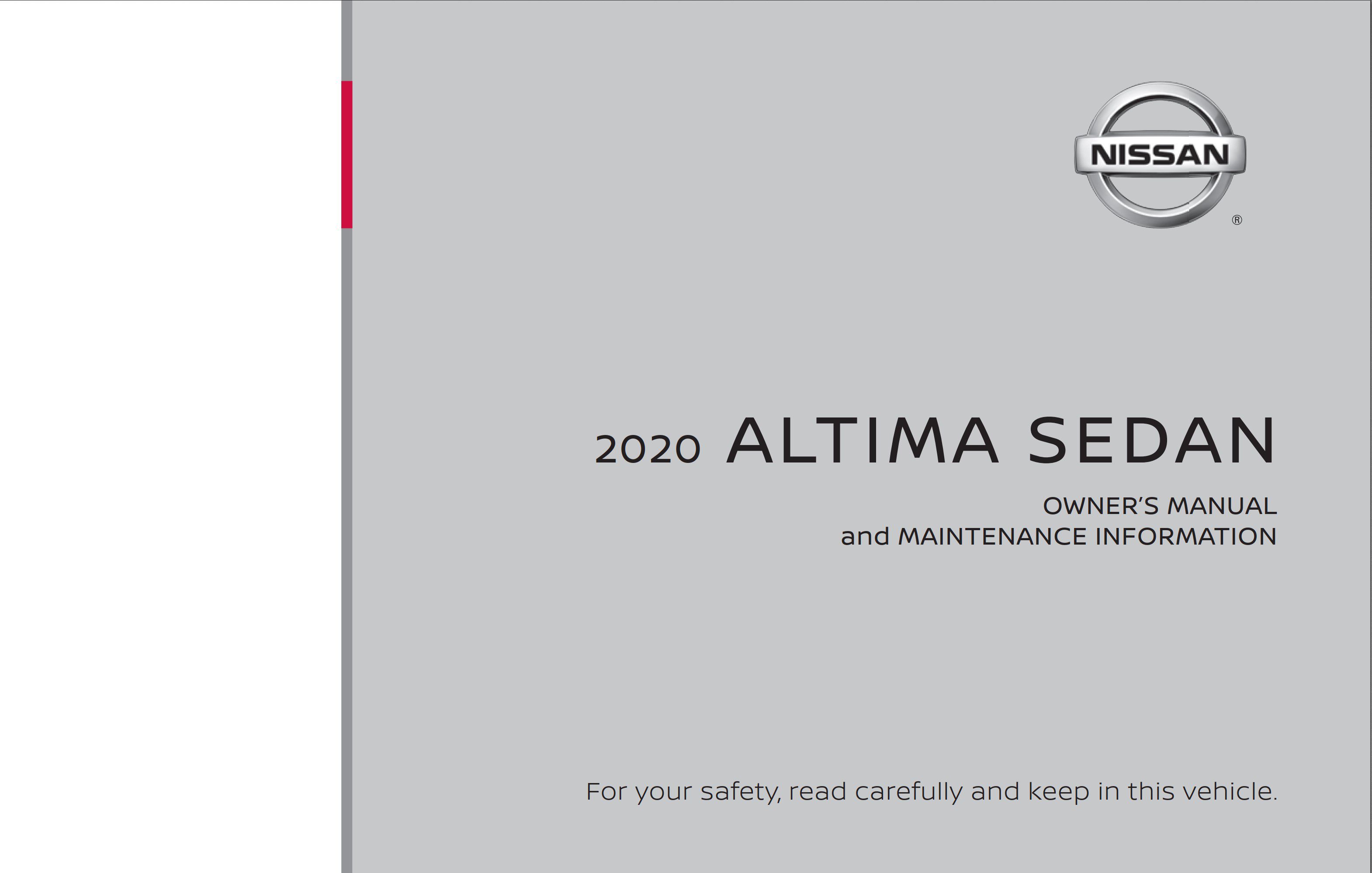 2020 nissan altima sedan owner's manual