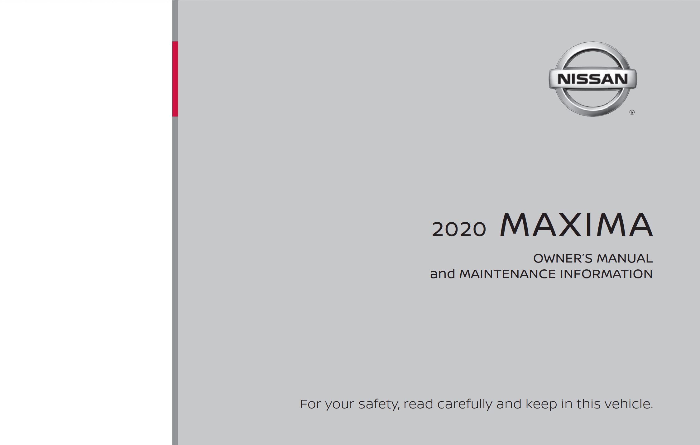 2020 nissan maxima owner's manual