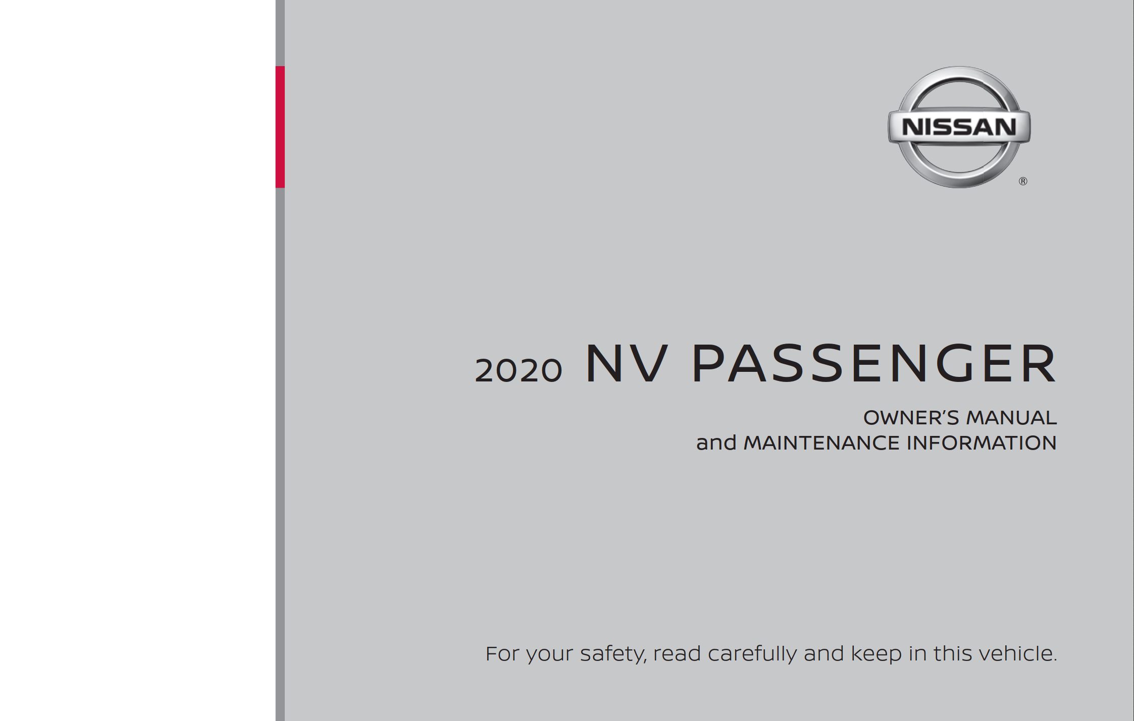 2020 nissan nv passenger owner's manual