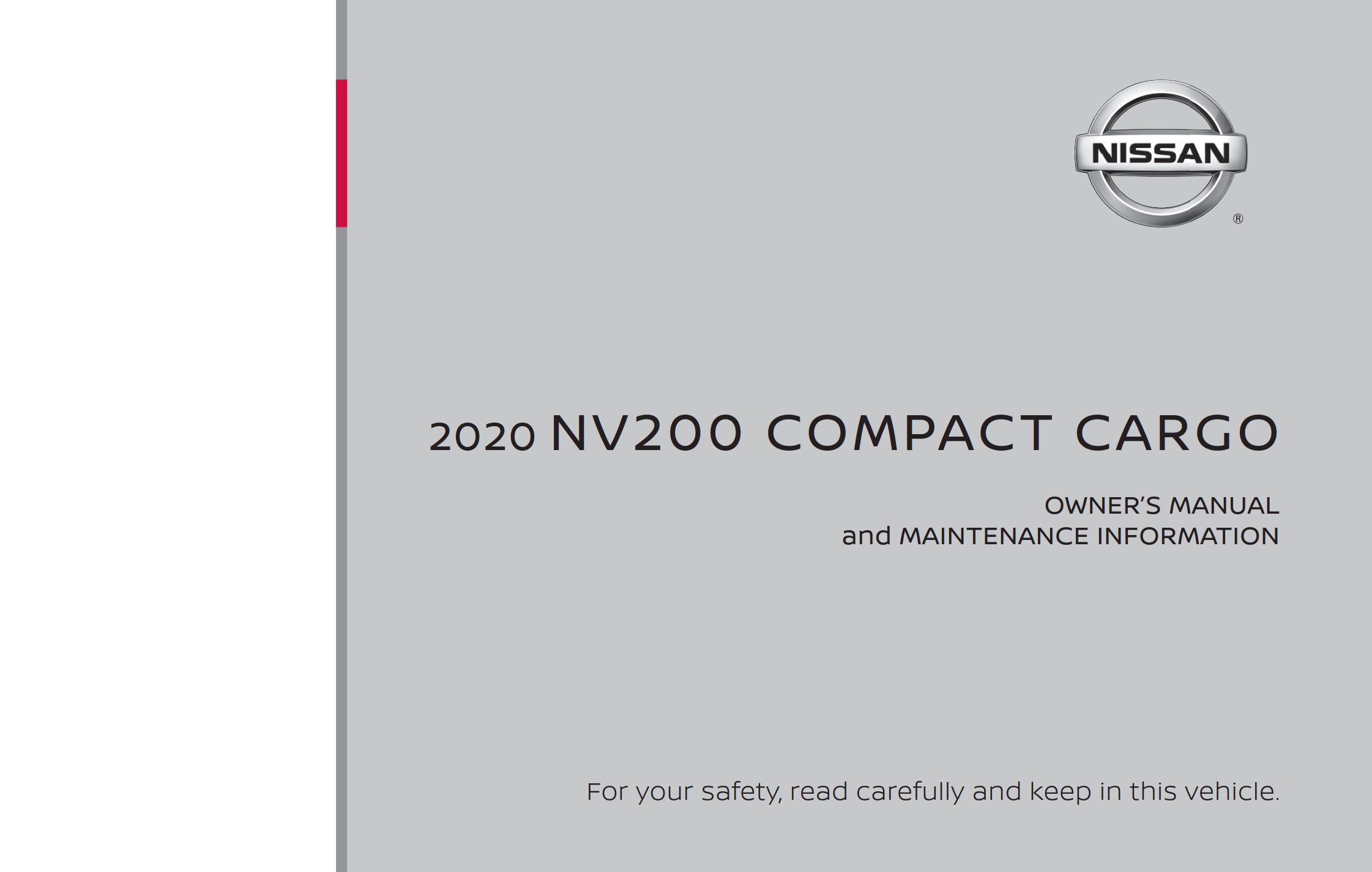 2020 nissan nv200 compact cargo owner's manual