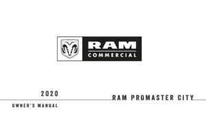 2020 ram promaster city owner's manual