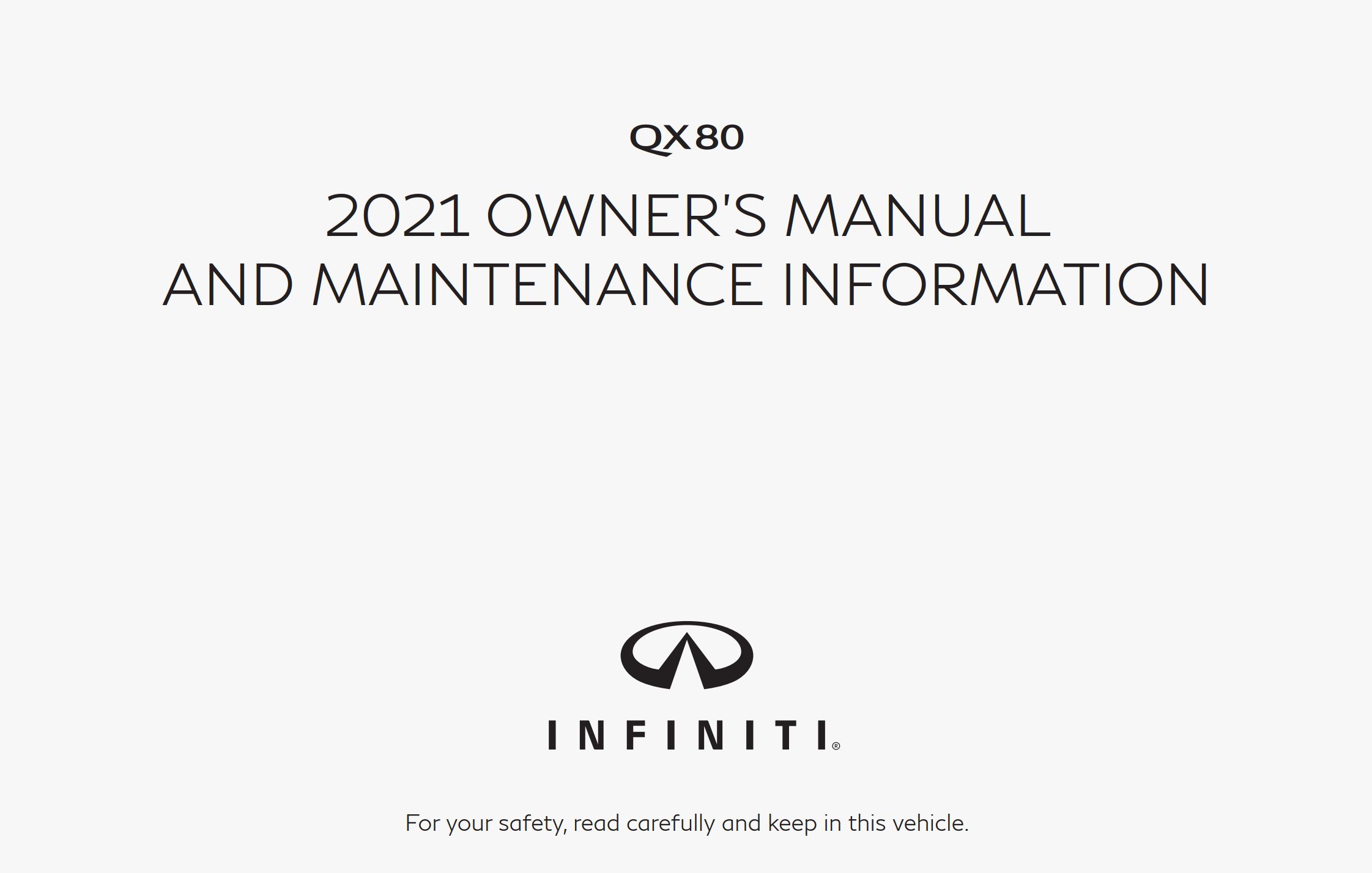 2021 infiniti qx80 owner's manual