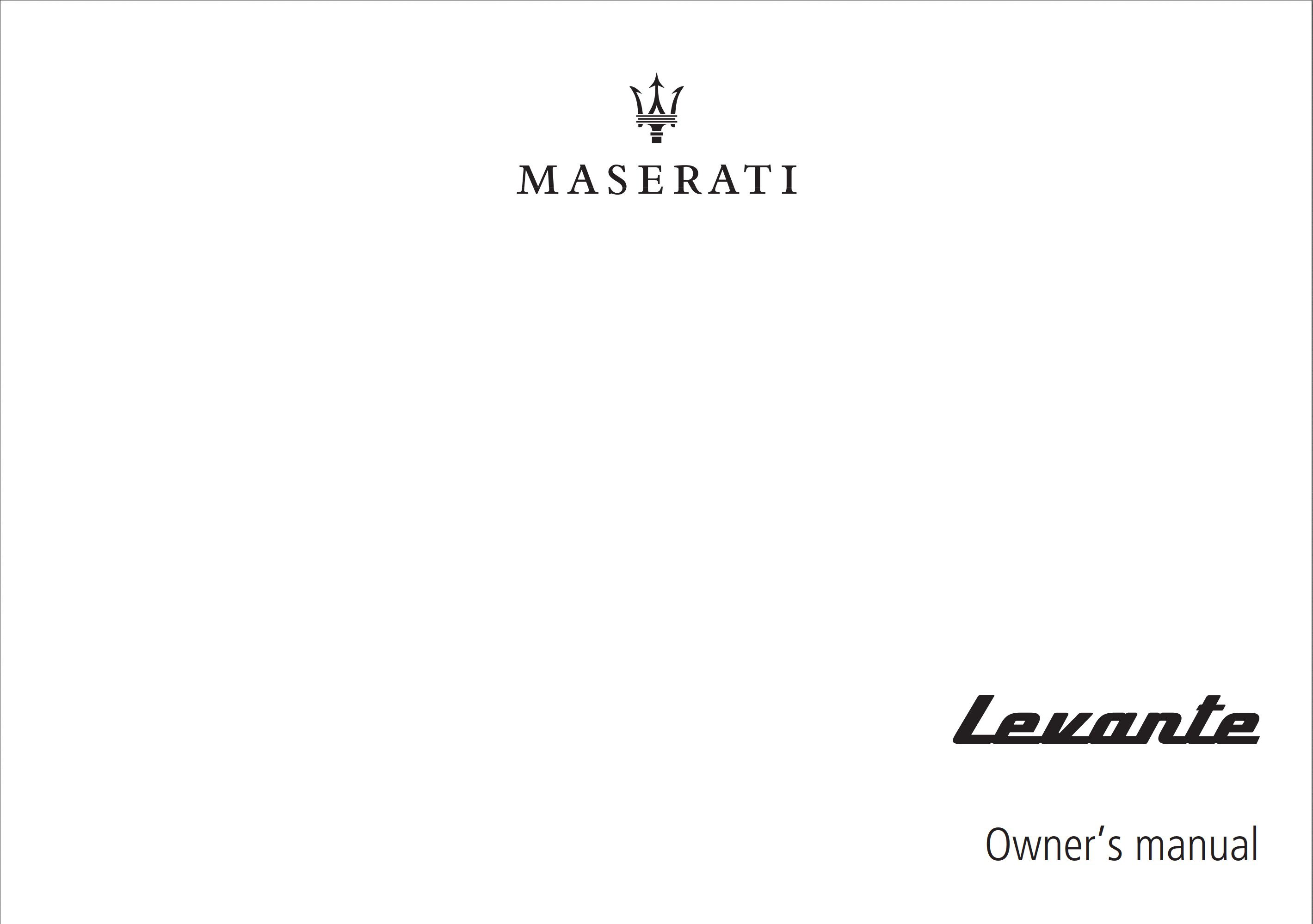 2021 maserati levante owner's manual