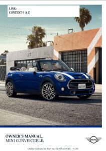 2021 mini cooper convertible owner's manual