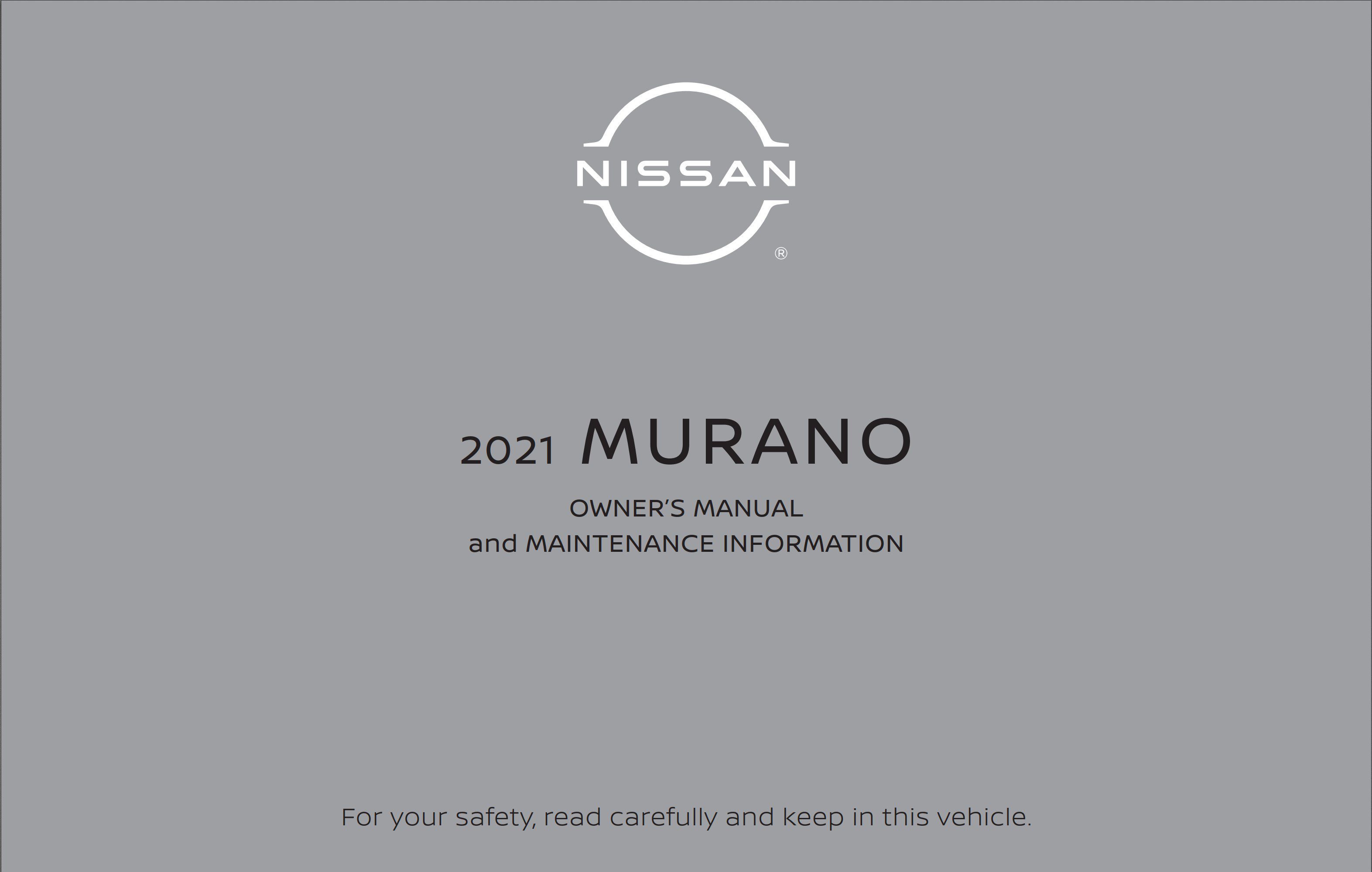 2021 nissan murano owner's manual