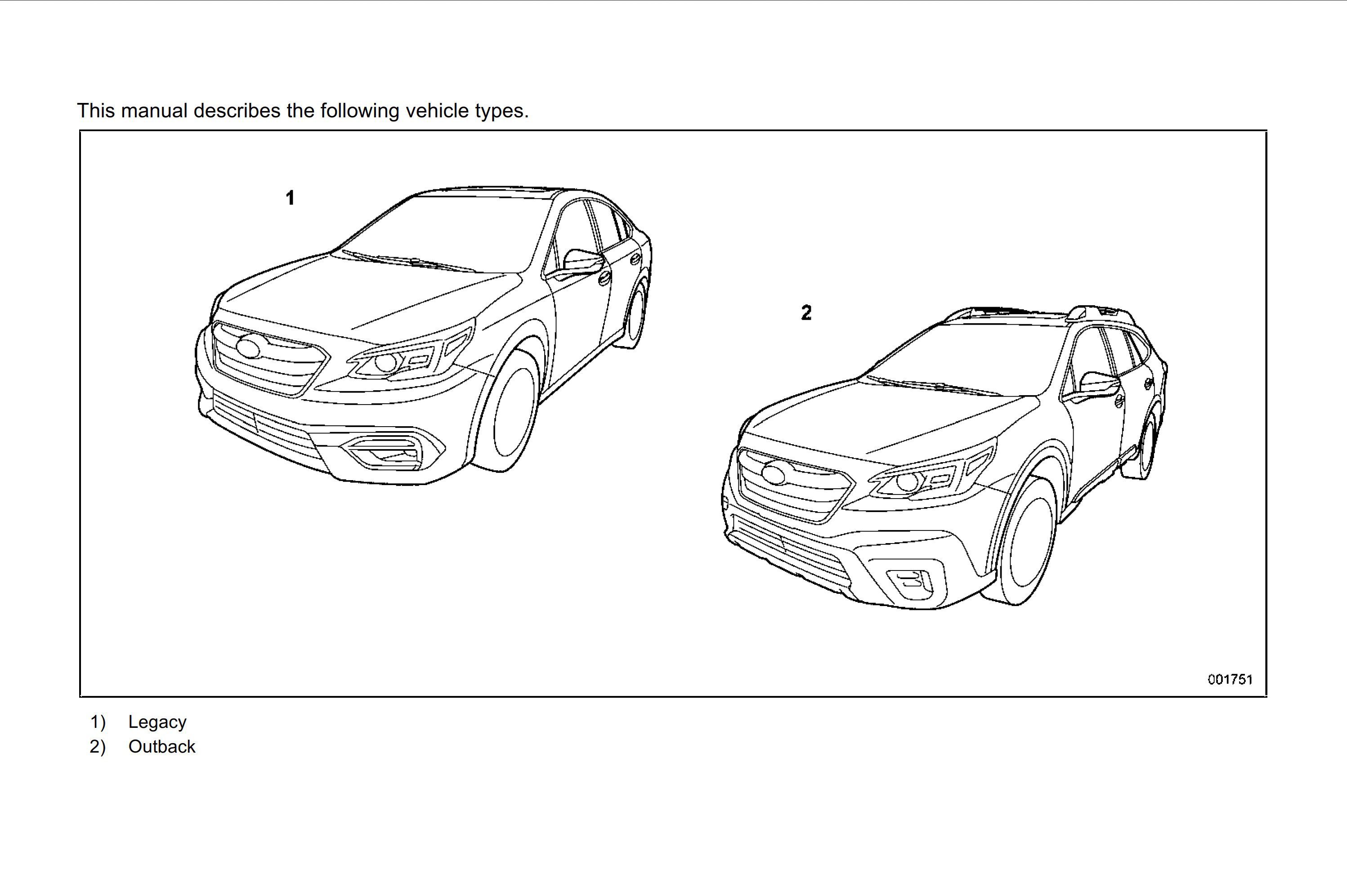 2021 subaru legacy owner's manual