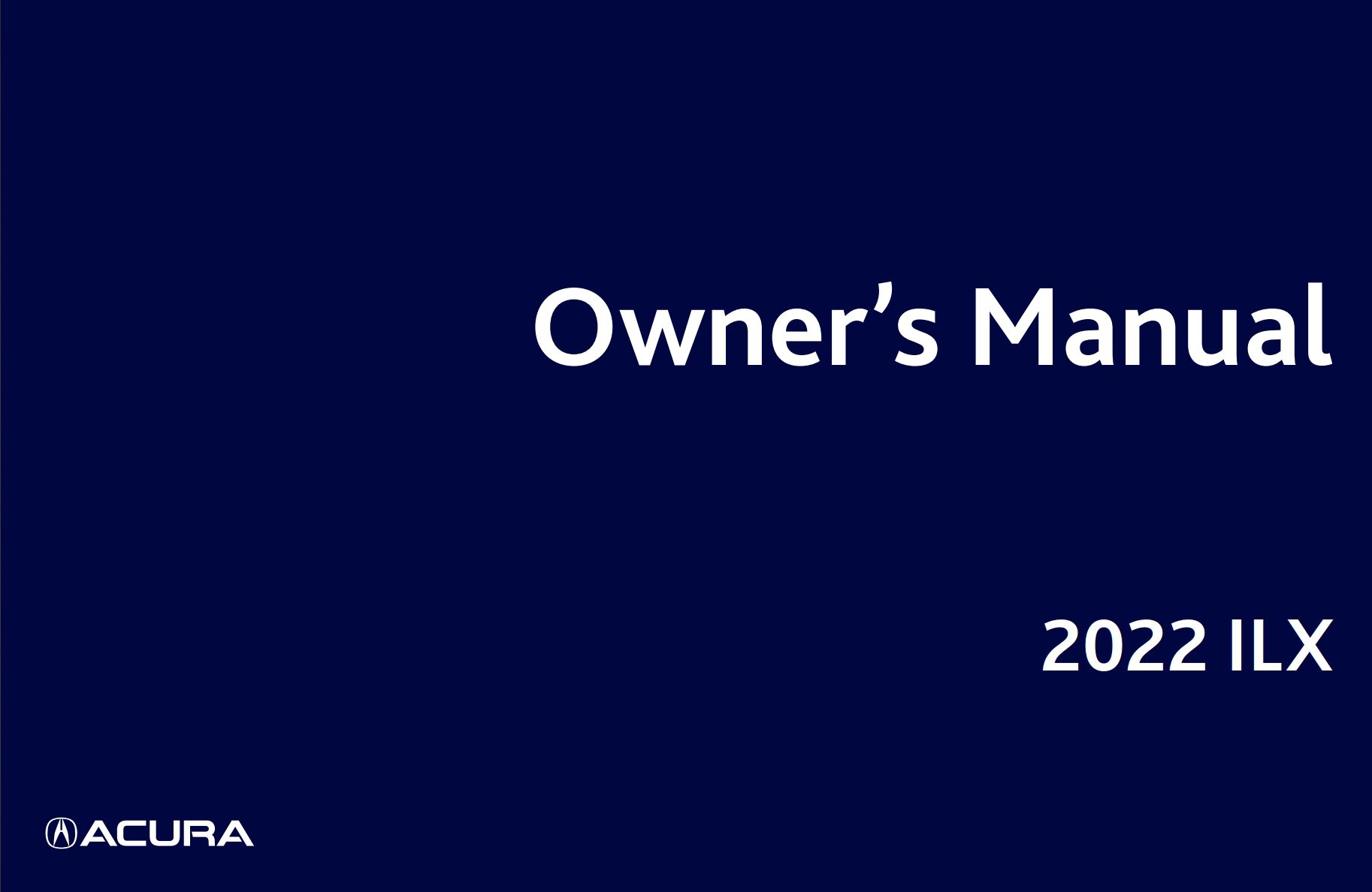 2022 acura ilx owner's manual